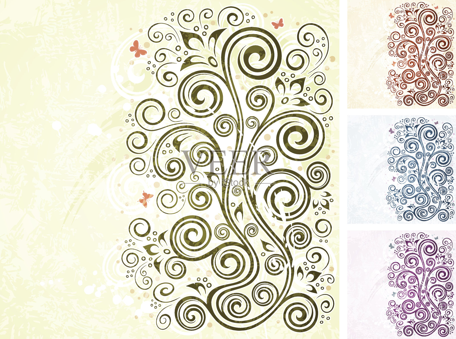 花有五颜六色的背景插画图片素材