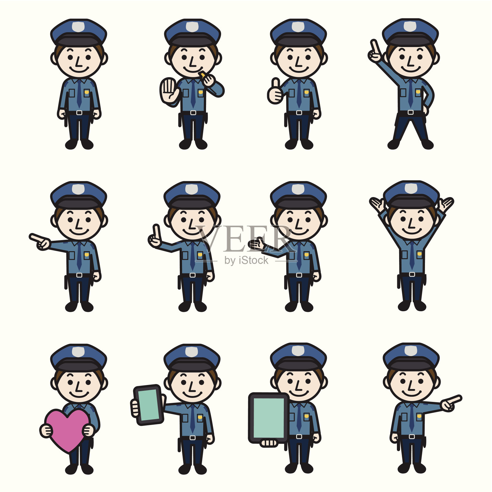 警察插画图片素材