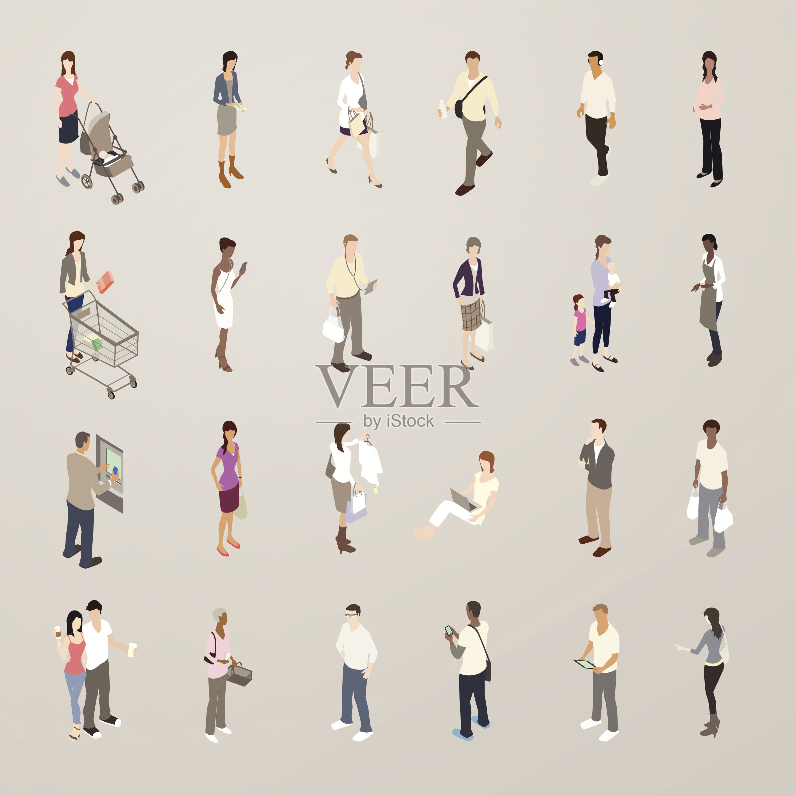 消费者-平面图标插图插画图片素材