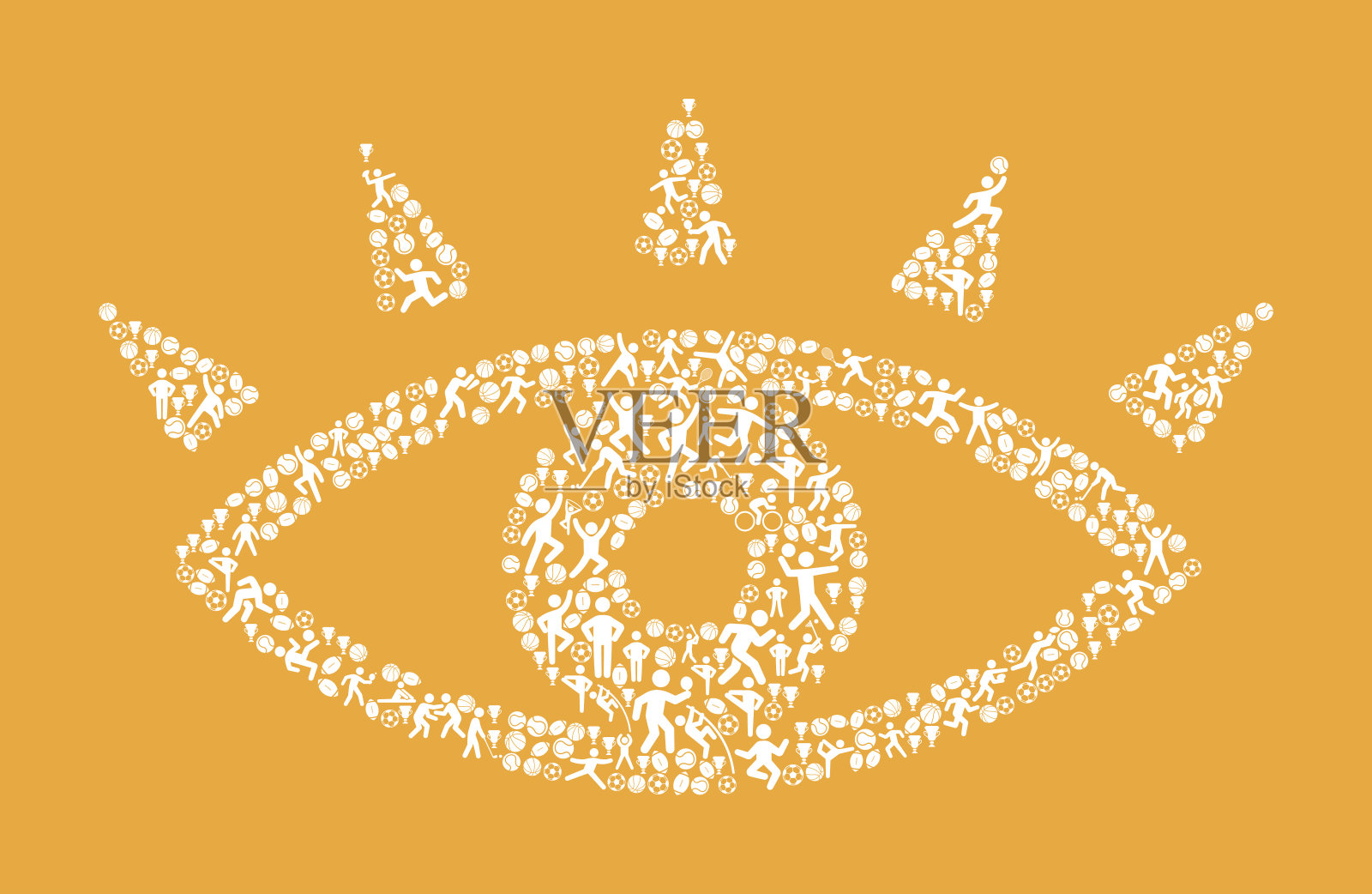 人体眼部健身运动和运动模式矢量背景插画图片素材