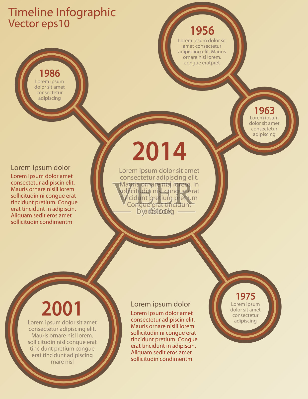时间轴信息图与历史或价值标记插画图片素材