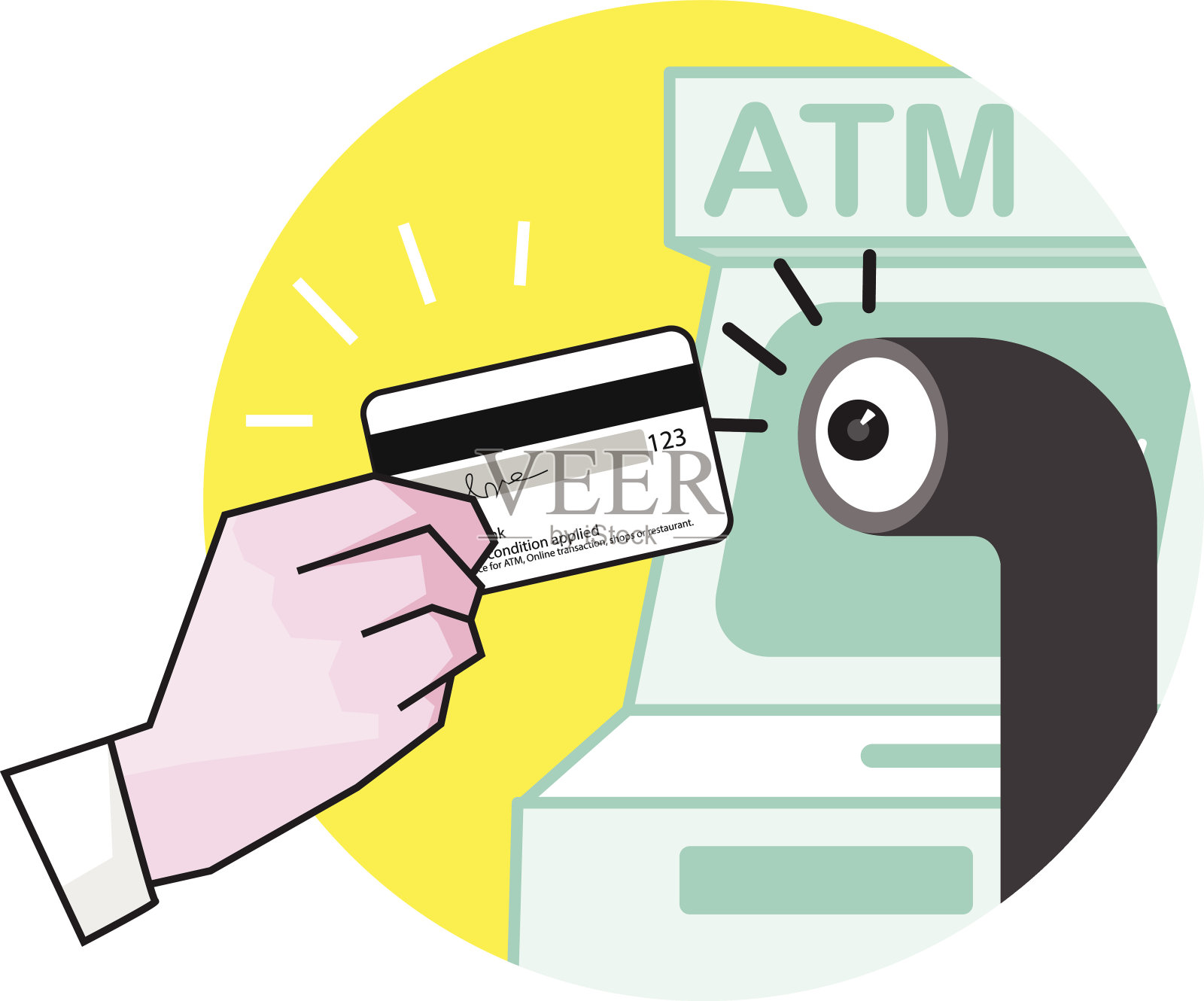 ATM布斯间谍插画图片素材