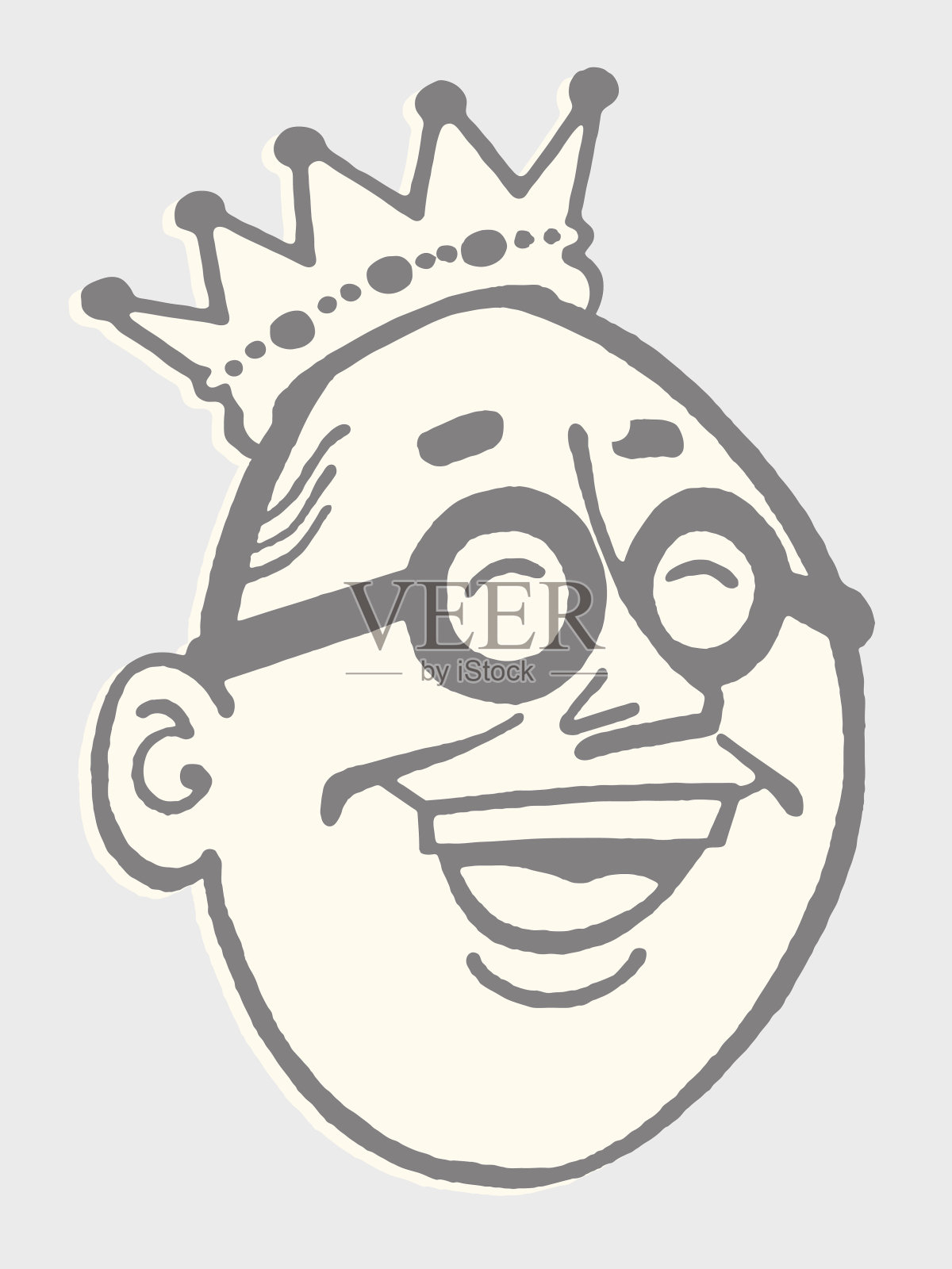 戴着皇冠的笑人设计元素图片