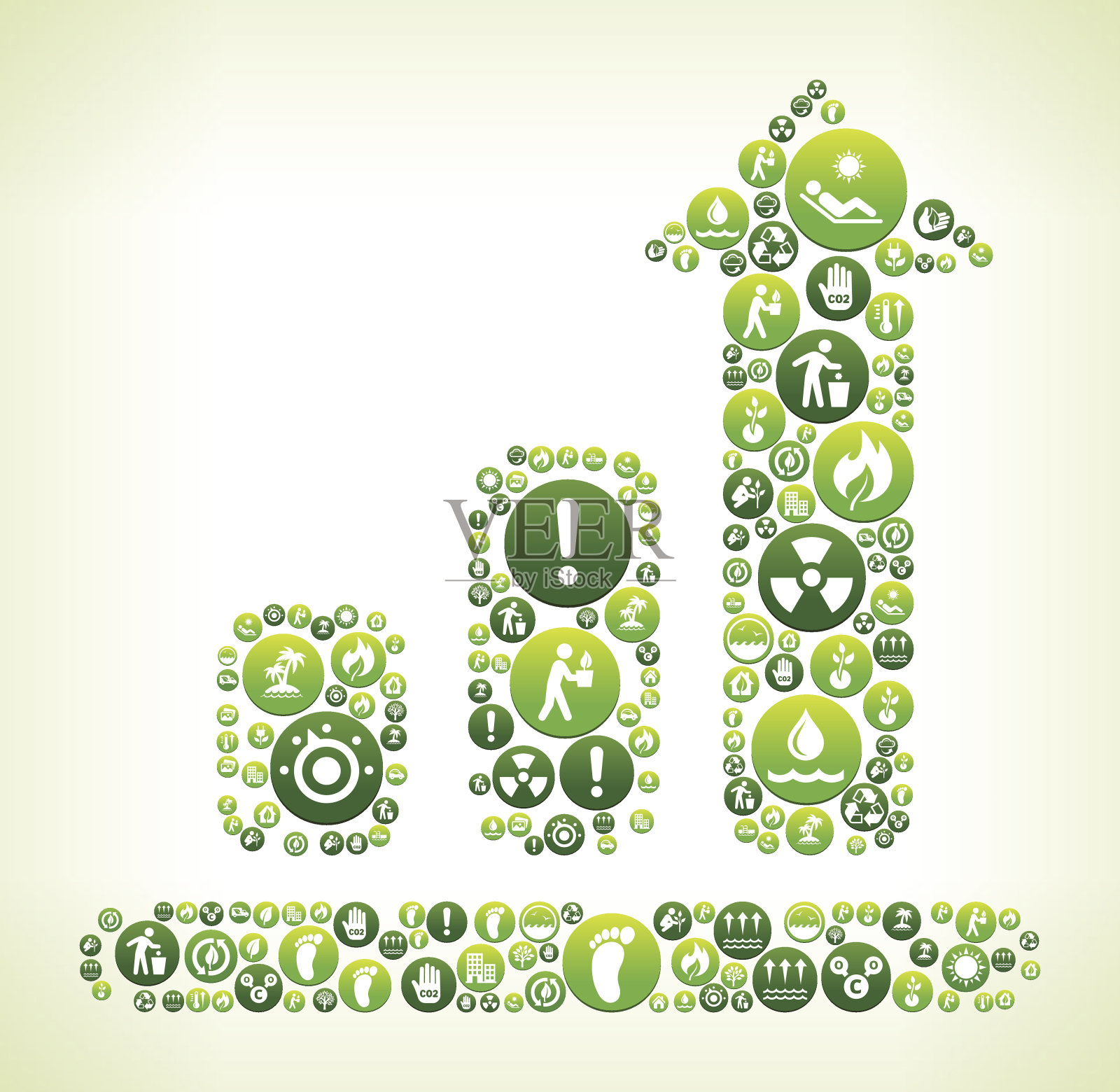 进度表环境保护绿色矢量按钮模式。插画图片素材