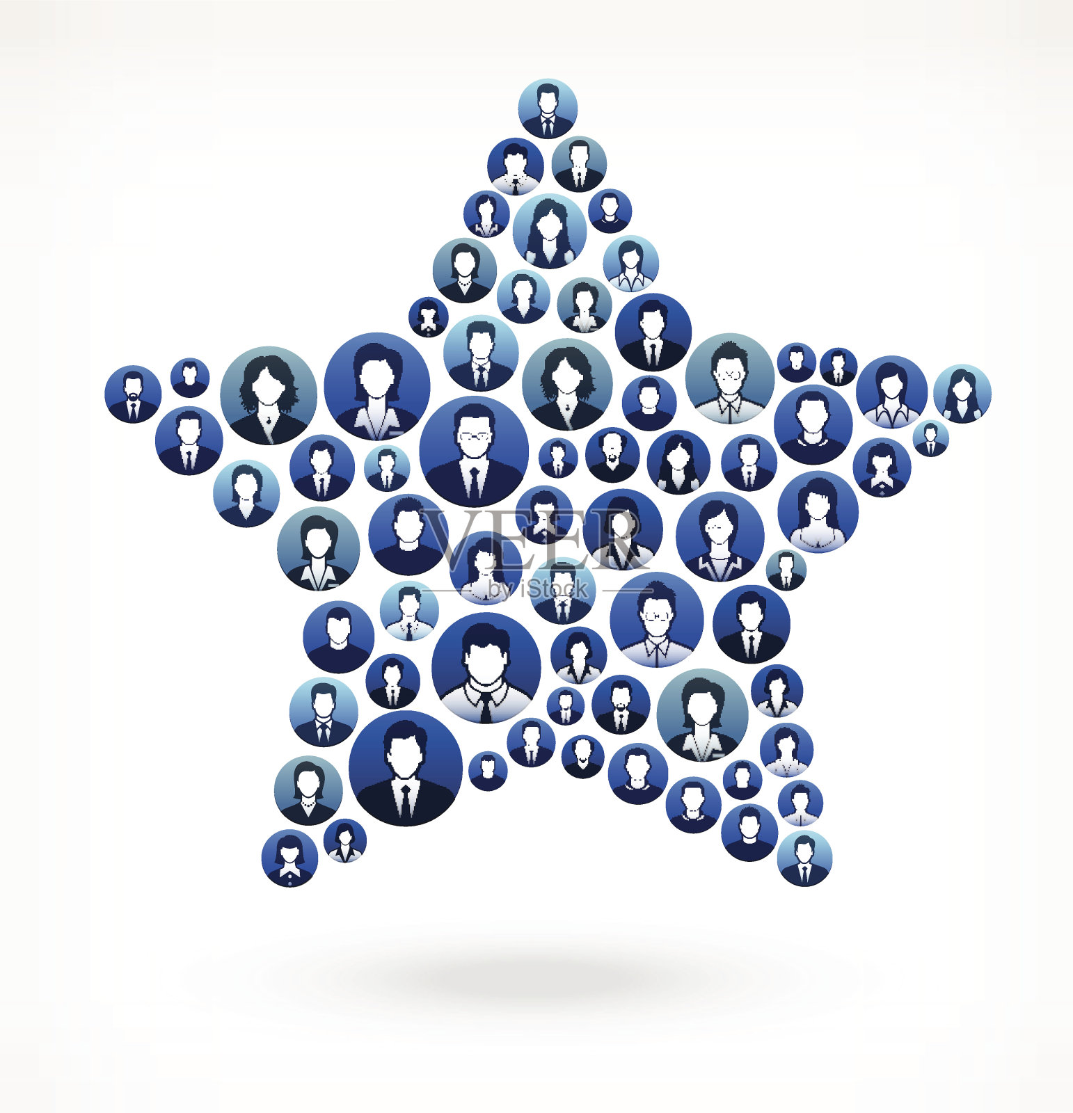 明星商业人士面临财务和团队合作模式。插画图片素材