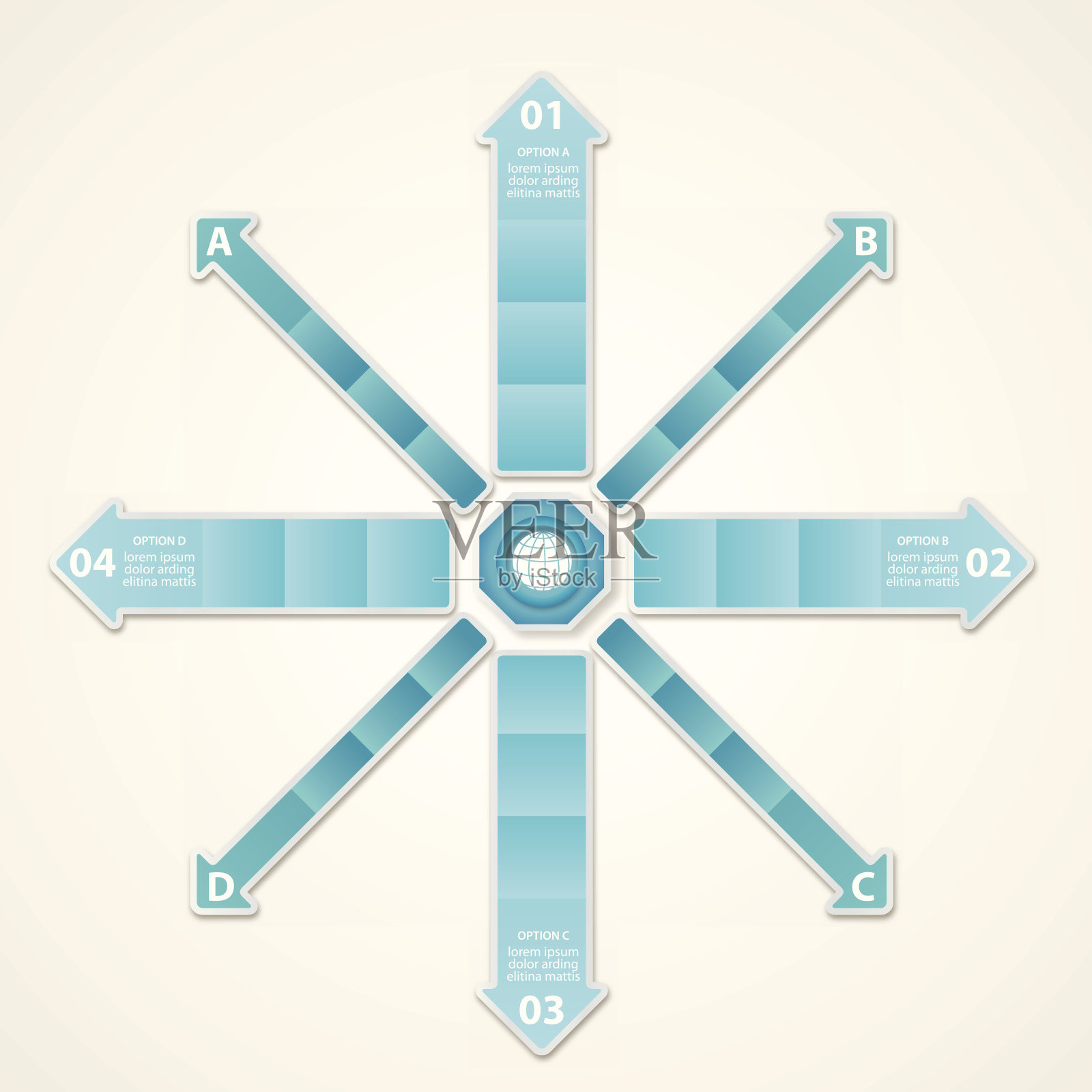 蓝色信息图表选项卡插画图片素材