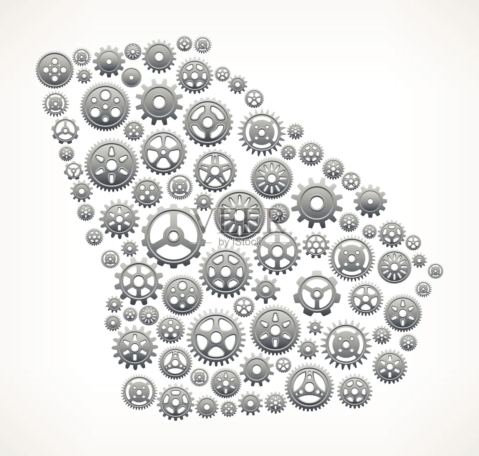 乔治亚金属齿轮和小齿轮图案。插画图片素材