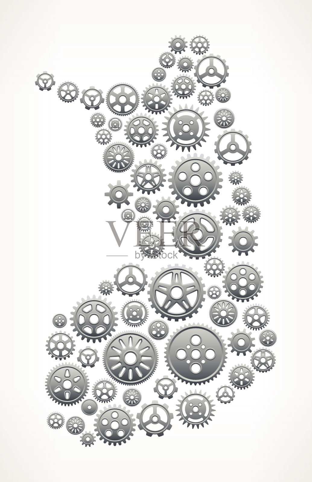芬兰金属齿轮和小齿轮图案。插画图片素材