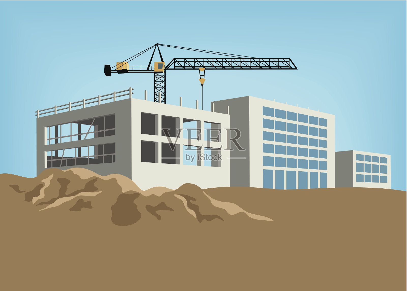 建筑工地插画图片素材