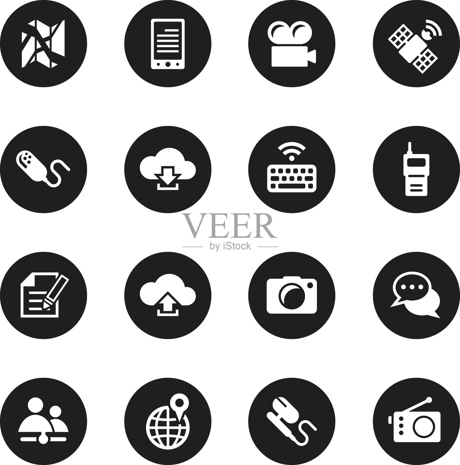 通讯图标设置4 -黑圈系列图标素材