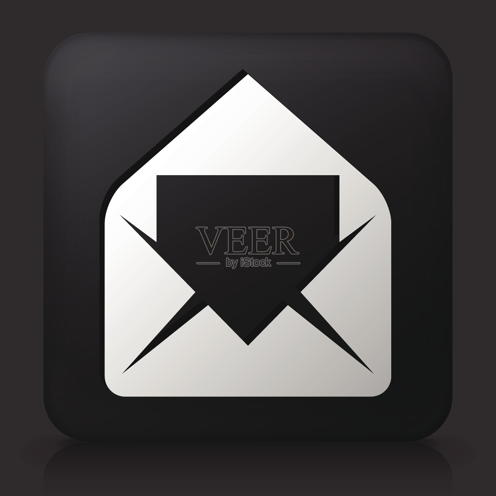 黑色方形按钮与邮件插画图片素材