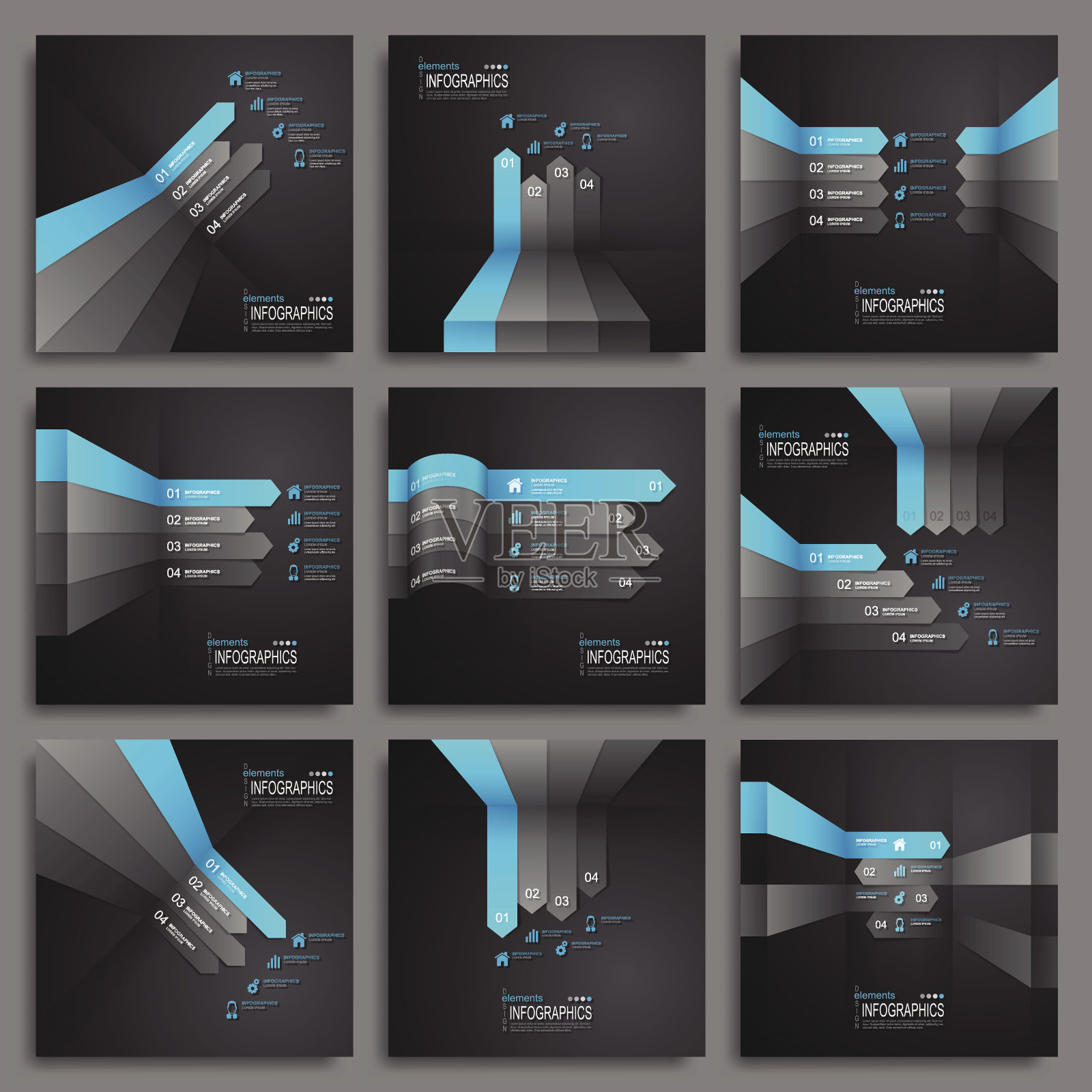 现代信息图元素的集合插画图片素材