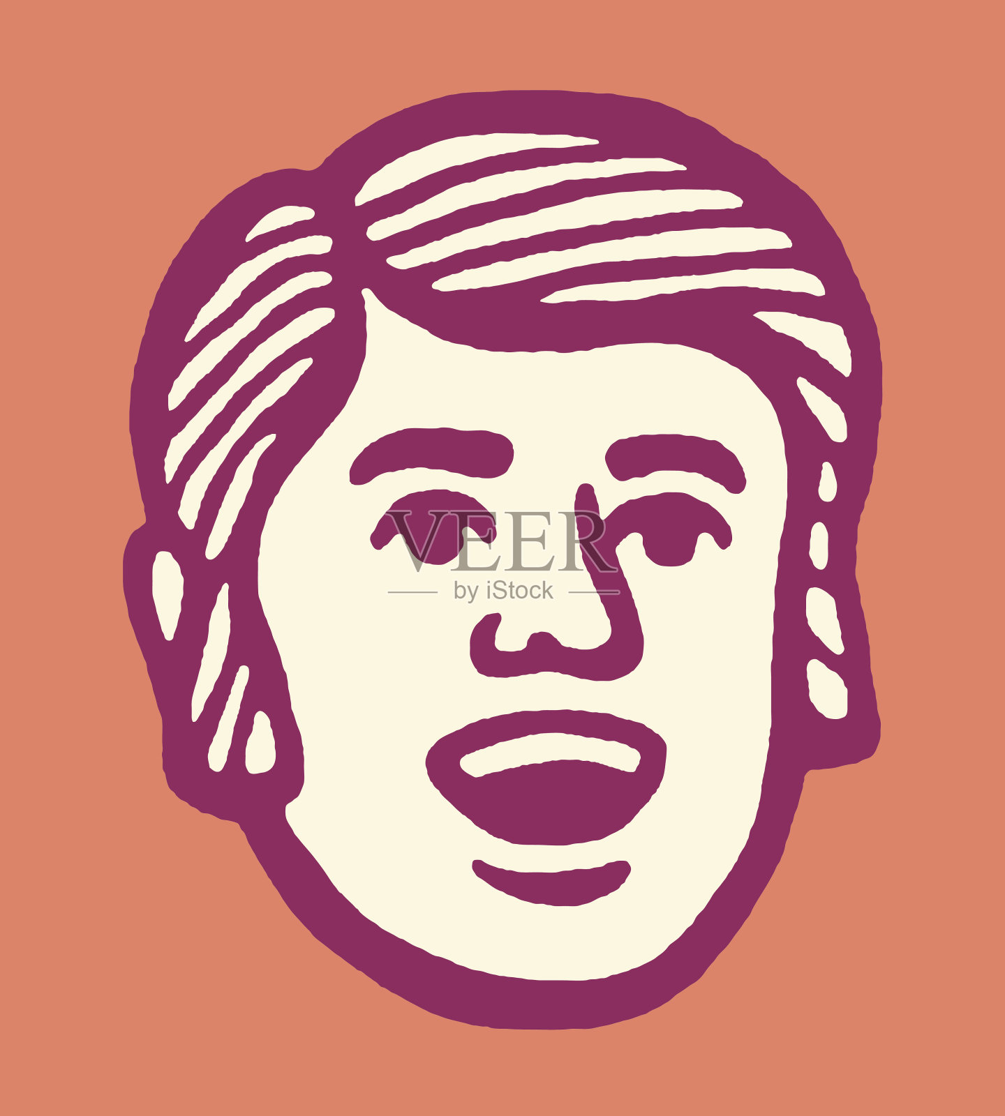 张着嘴的人插画图片素材