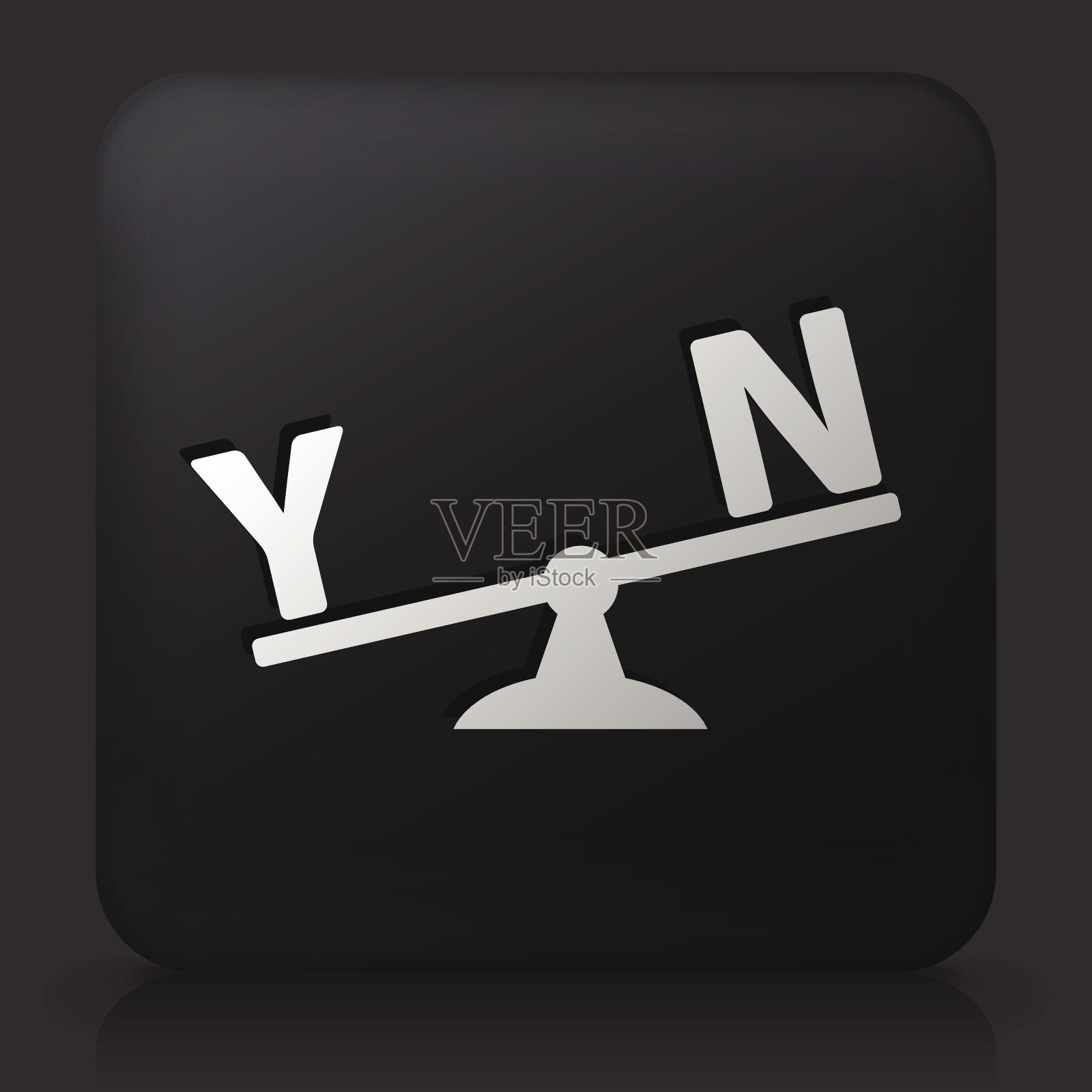 带有是和否比例的黑色正方形按钮插画图片素材