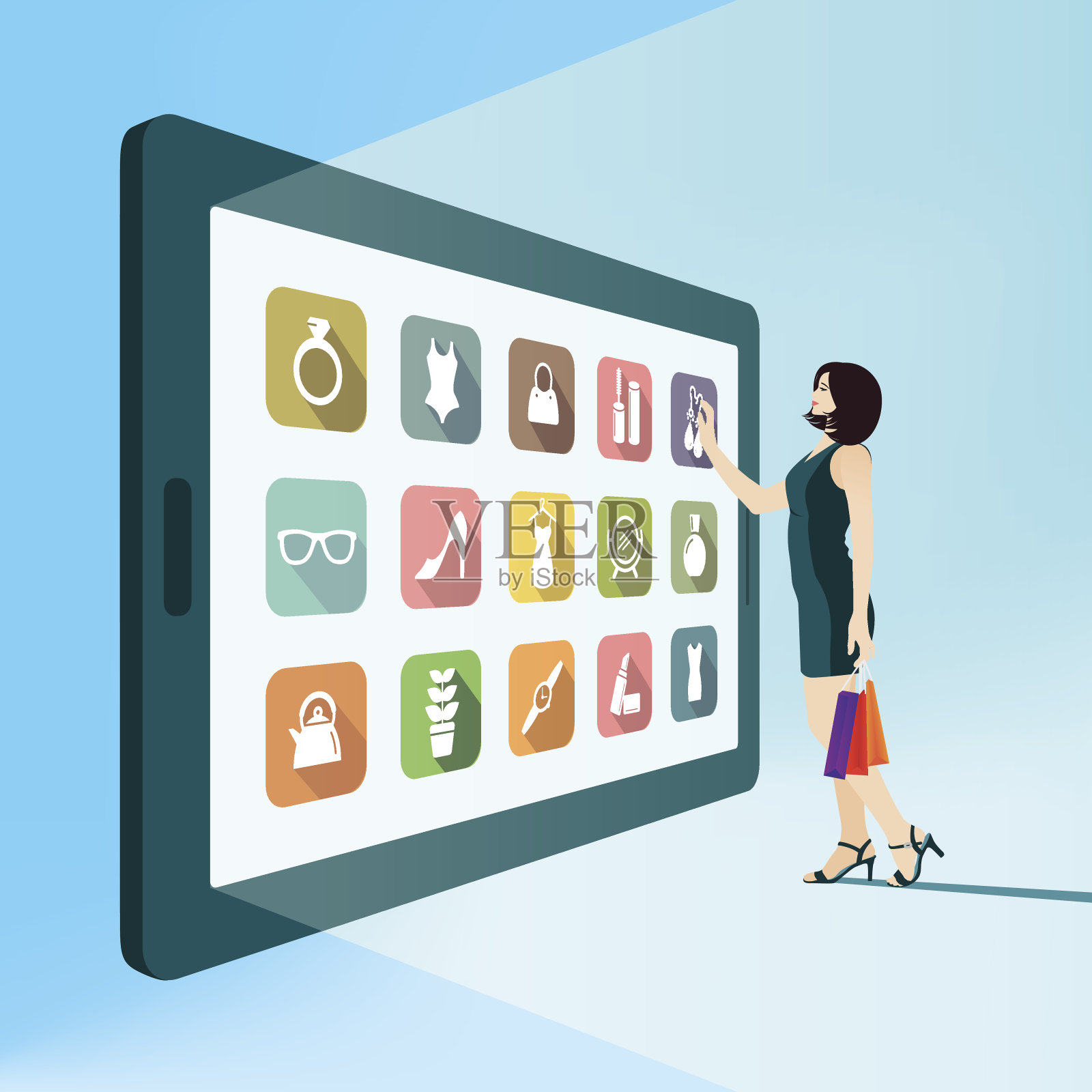 网上购物插画图片素材