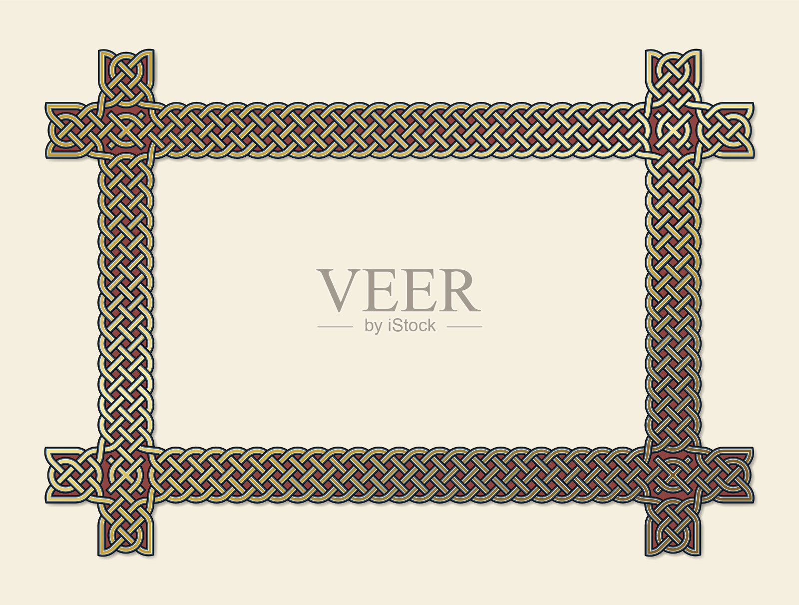 金凯尔特结框架元素插画图片素材