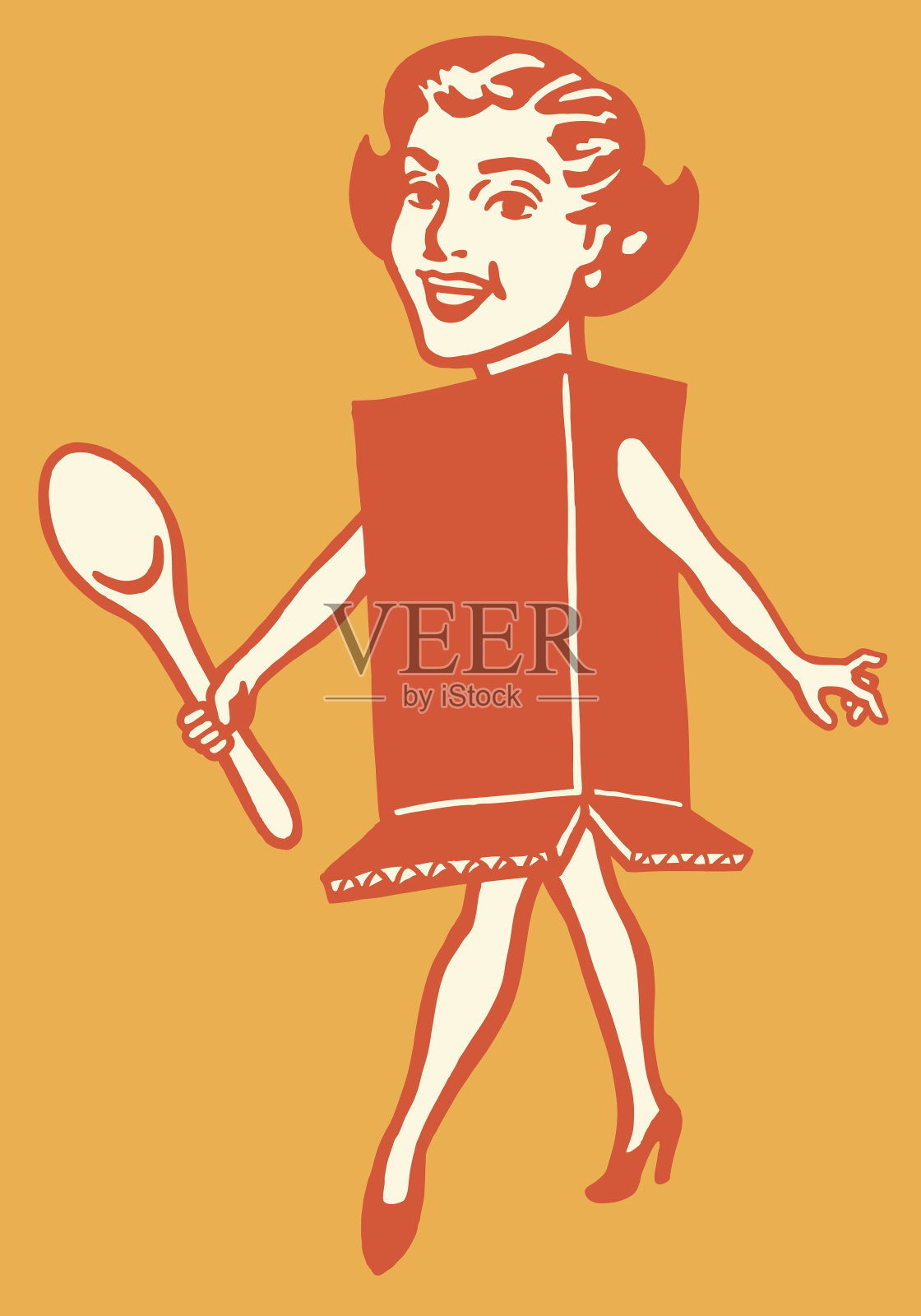 穿着纸板箱的女人设计元素图片