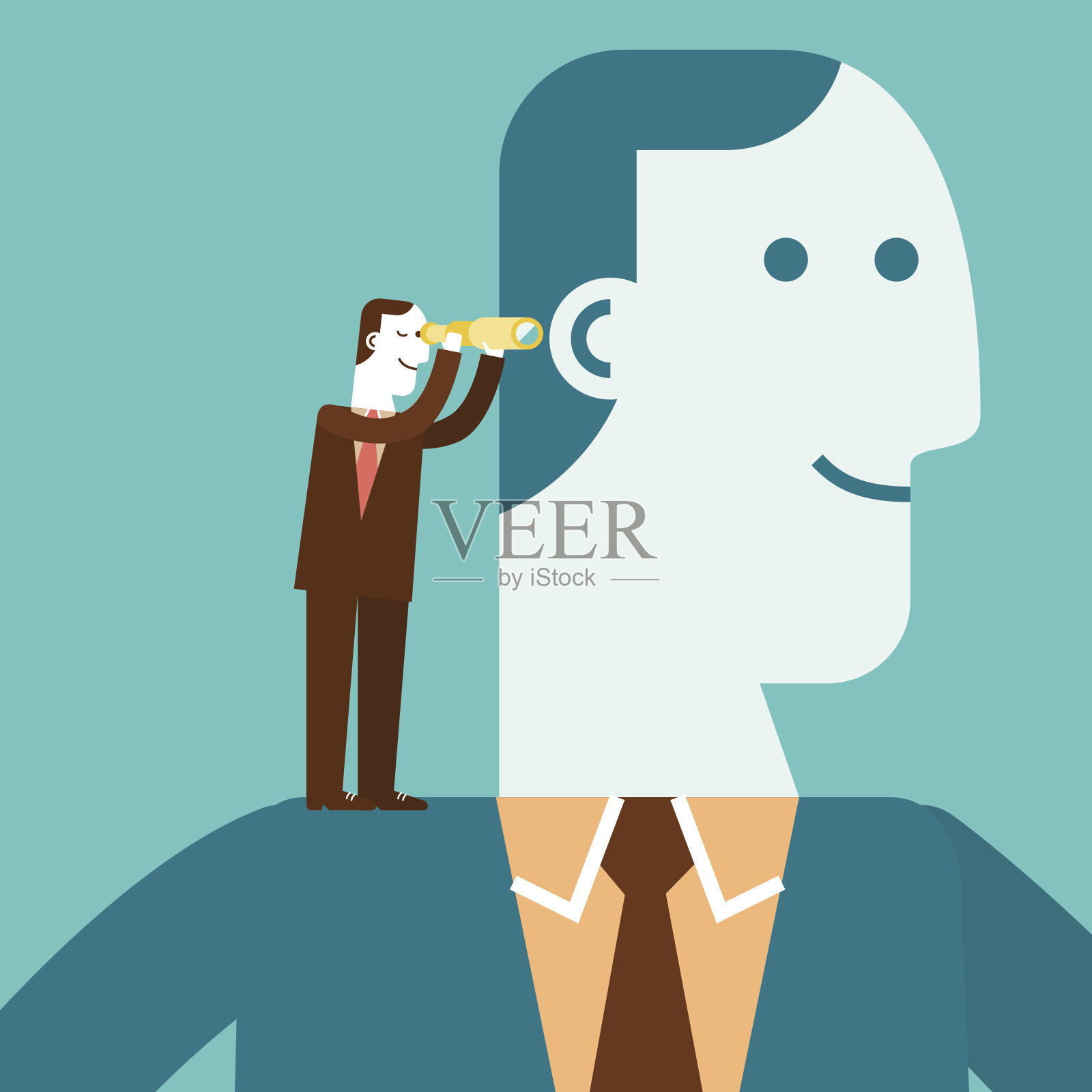 站在巨大|新商业概念的肩膀上插画图片素材