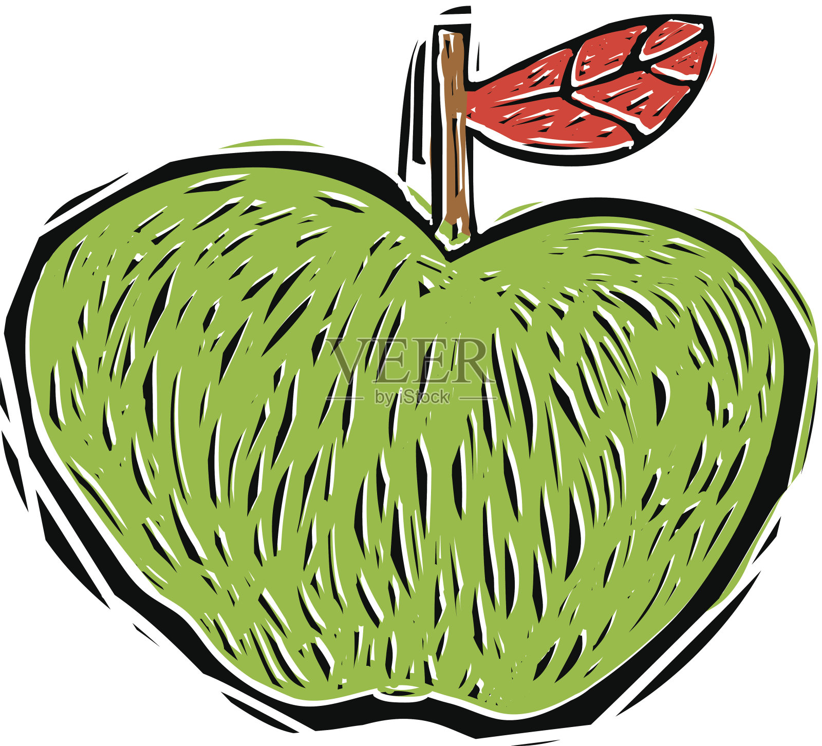 青苹果插画图片素材