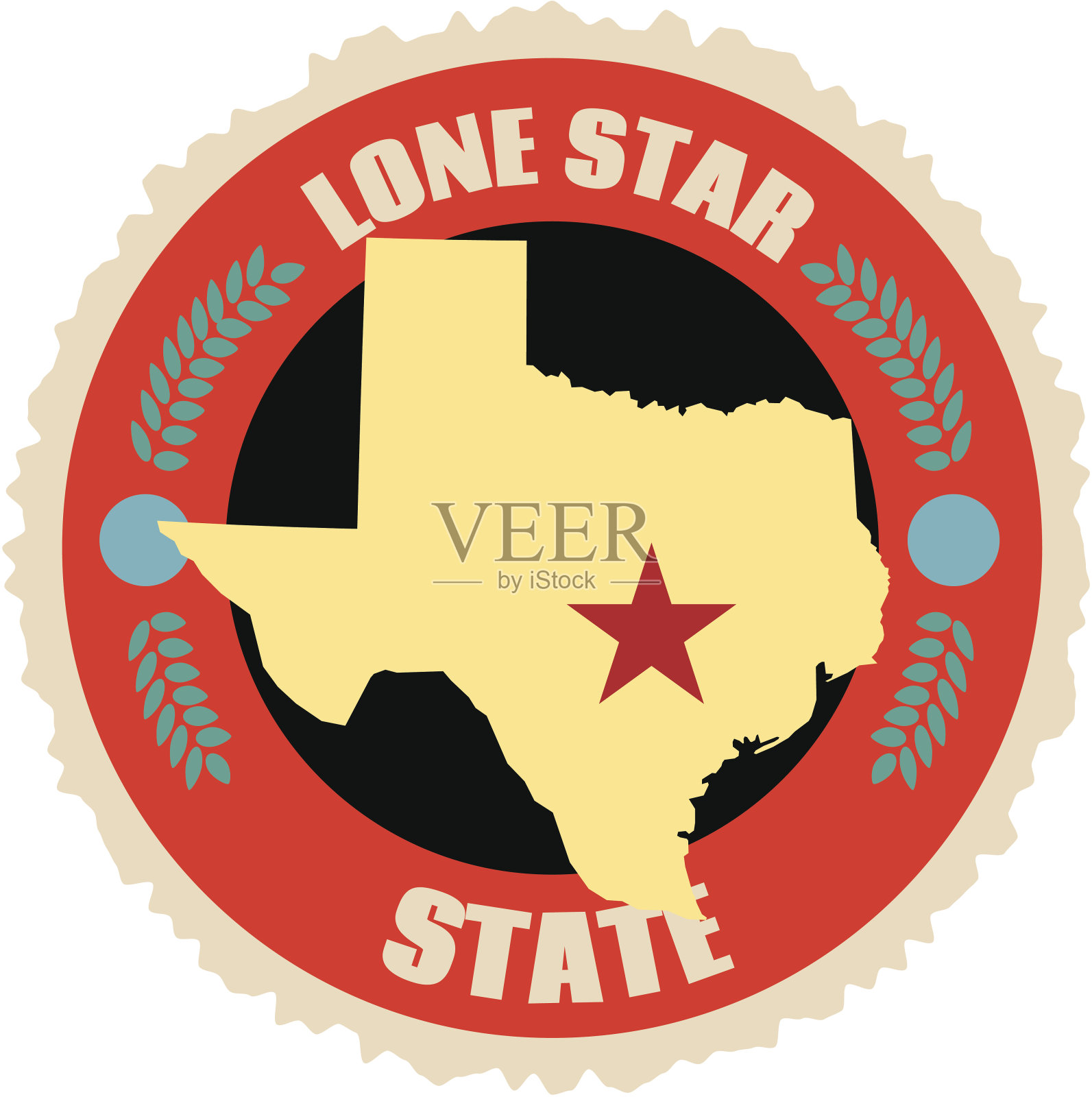 德州的孤星州旅行标签或行李标签设计元素图片
