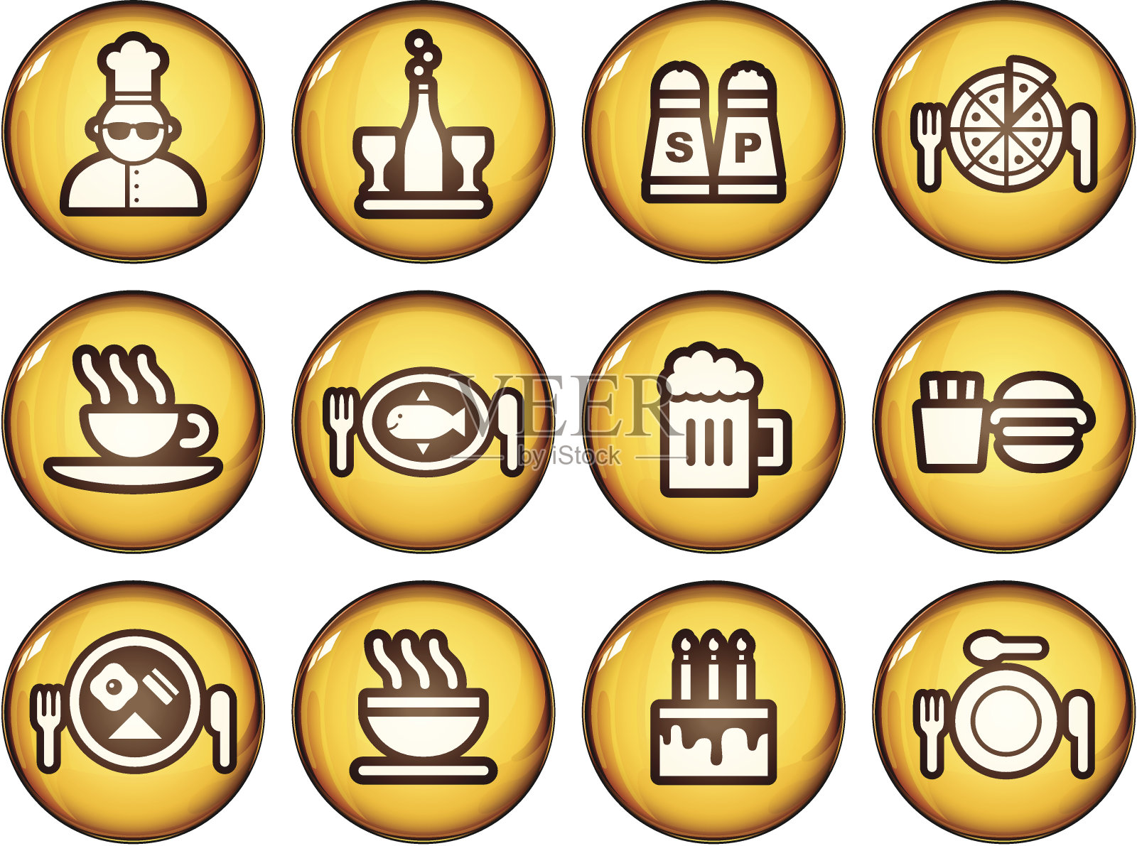 黄金食品和饮料图标图标素材