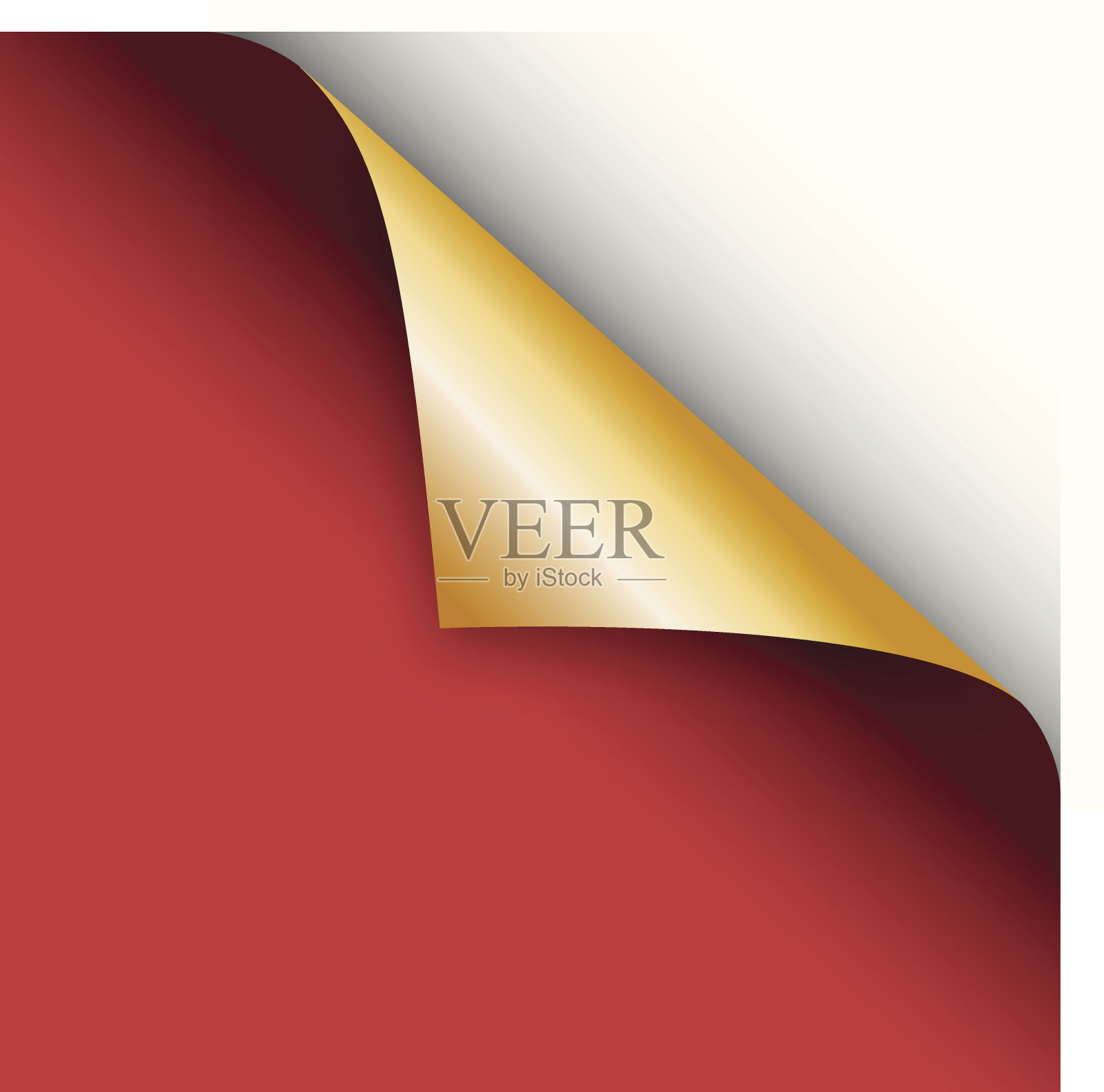 角页变成红色和金色插画图片素材