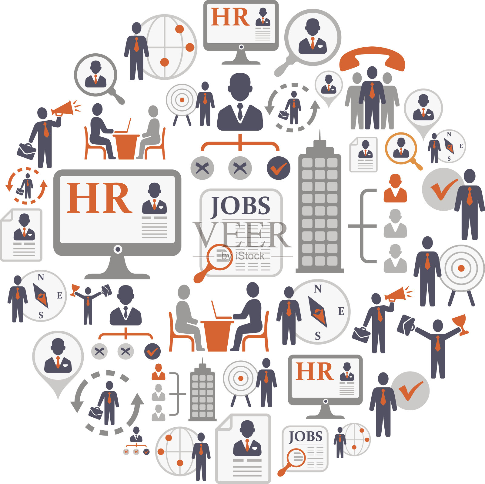 招聘和求职学院设计元素图片