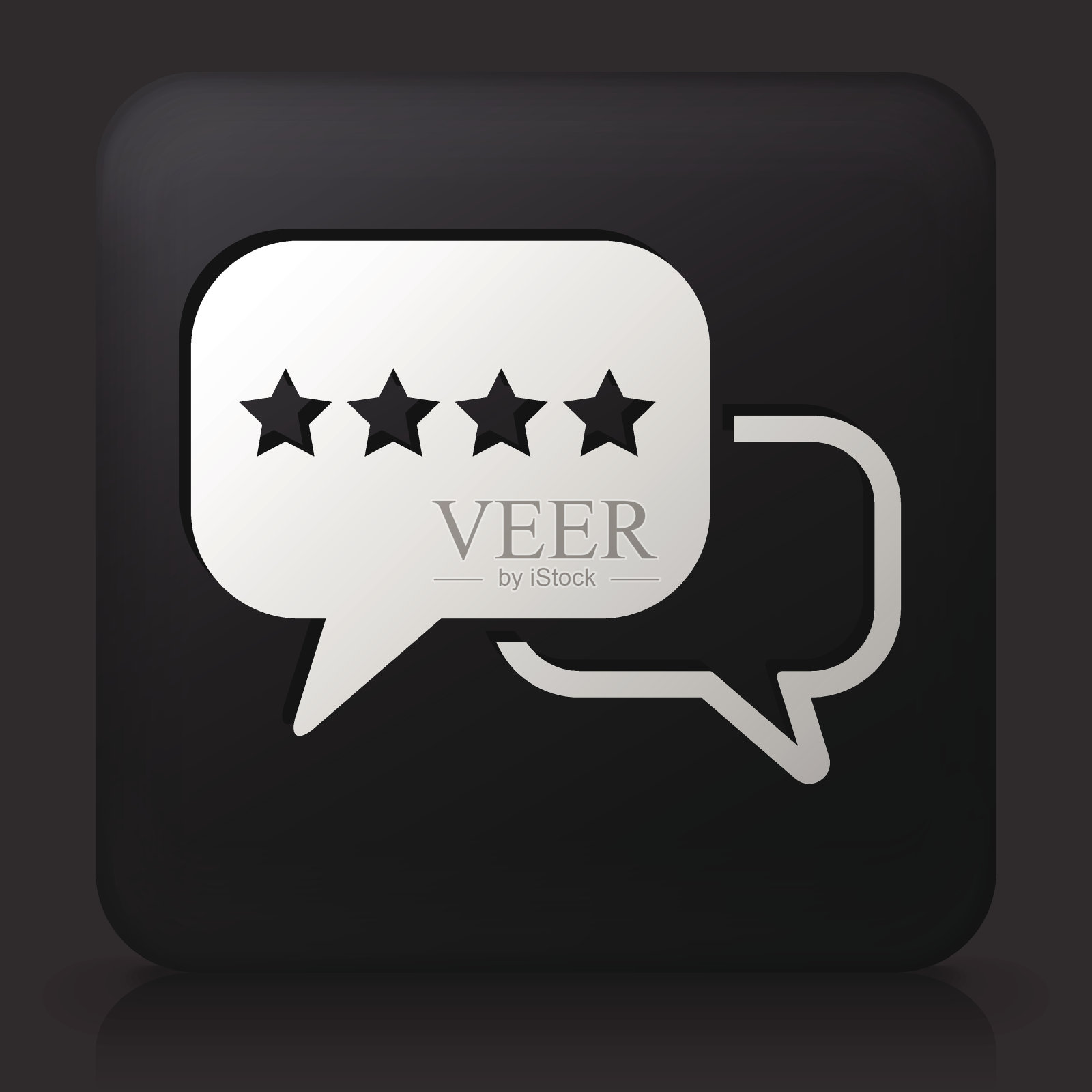 黑色方形按钮与评级图标插画图片素材