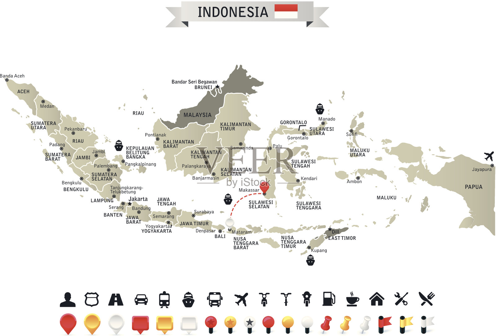 印尼插画图片素材