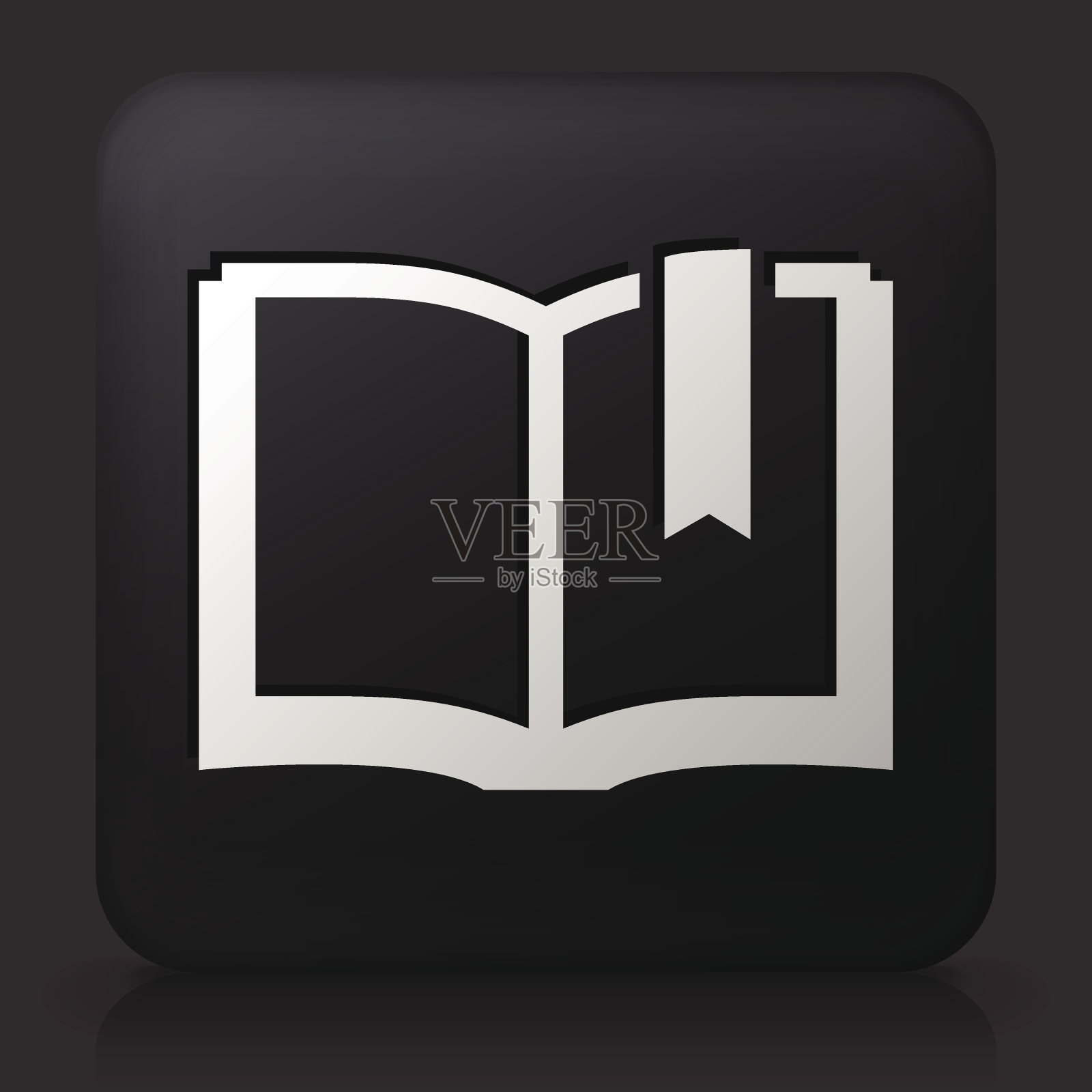 黑色方形按钮与书插画图片素材