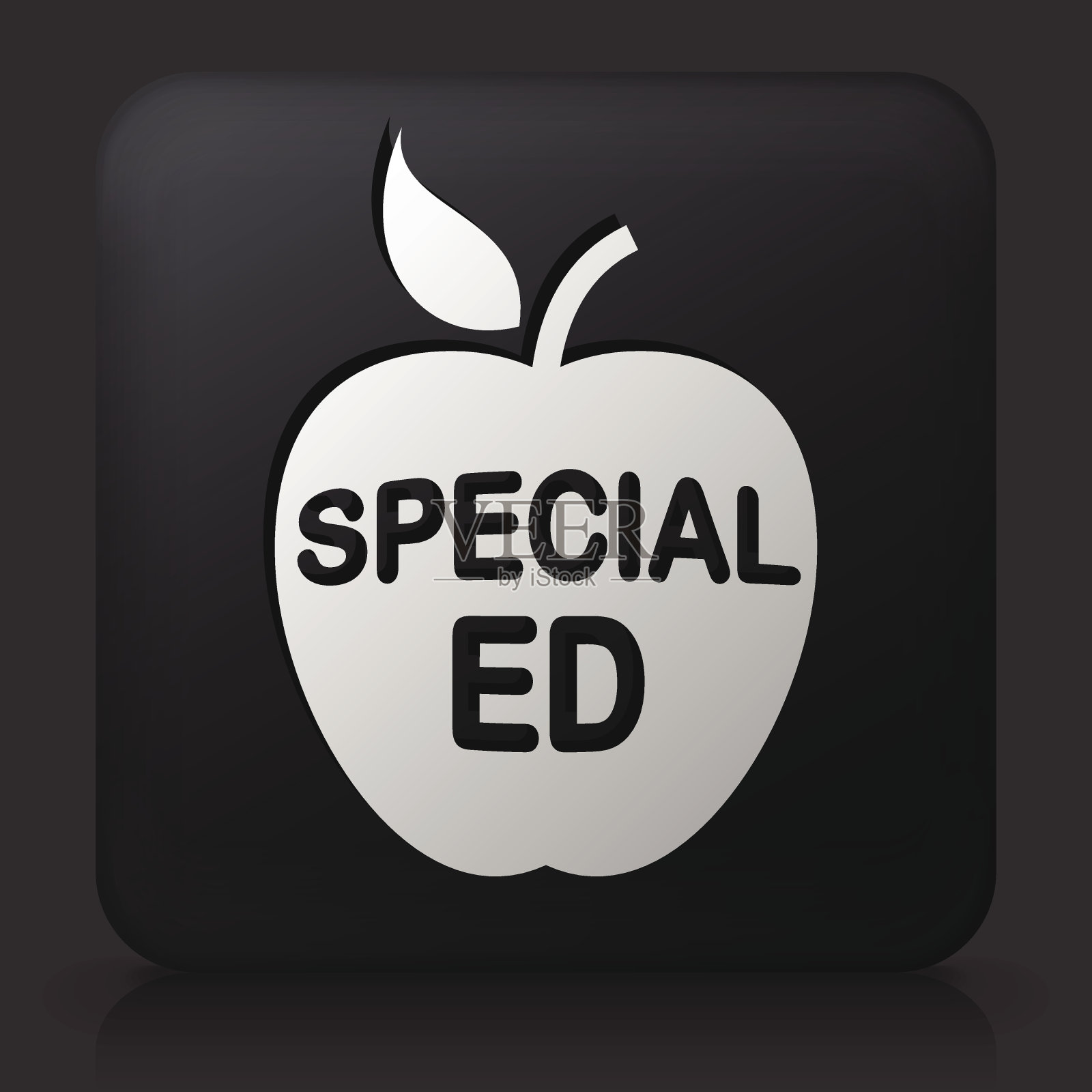 黑色方形按钮与特别Ed插画图片素材