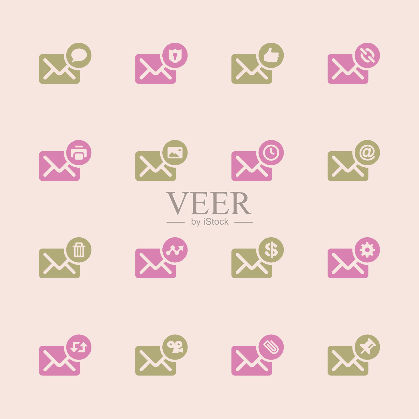 电子邮件图标设置2 -彩色系列| EPS10图标素材