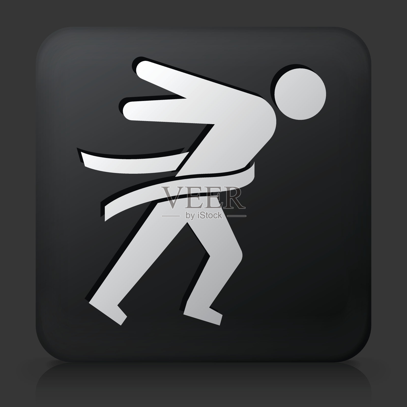 带有终点线的黑色方形按钮设计元素图片