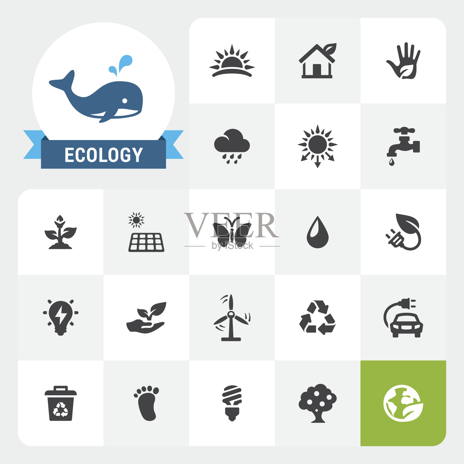 生态和有机基础矢量图标和标签图标素材