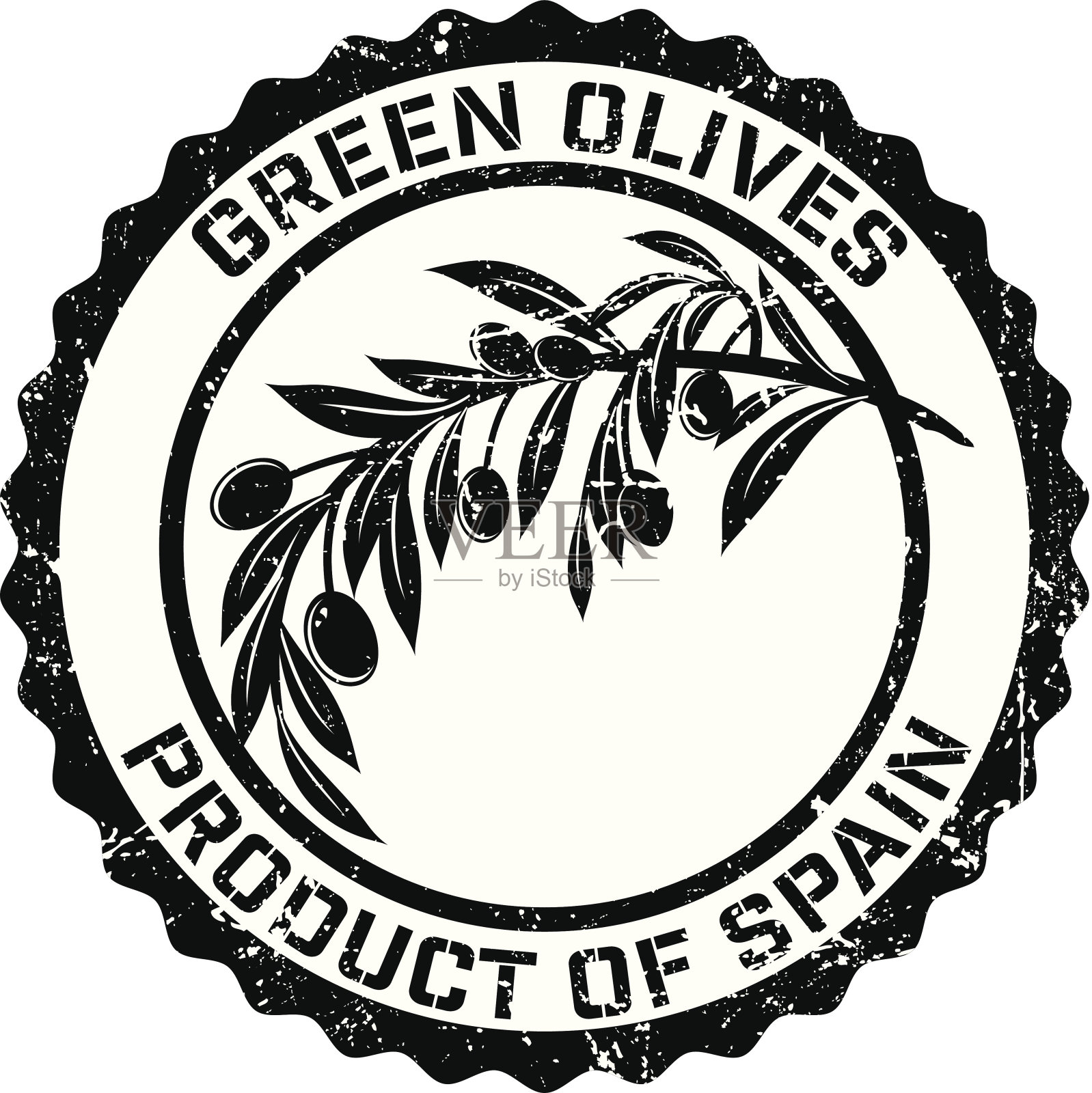 橄榄垃圾橡胶图章插画图片素材