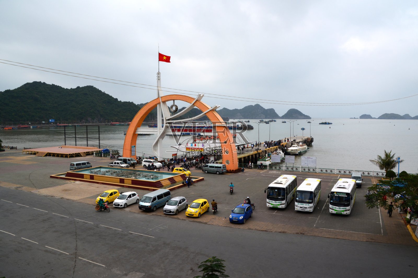 吉巴镇全景，越南照片摄影图片