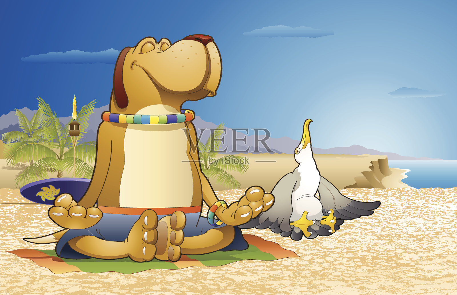 瑜伽的时间插画图片素材