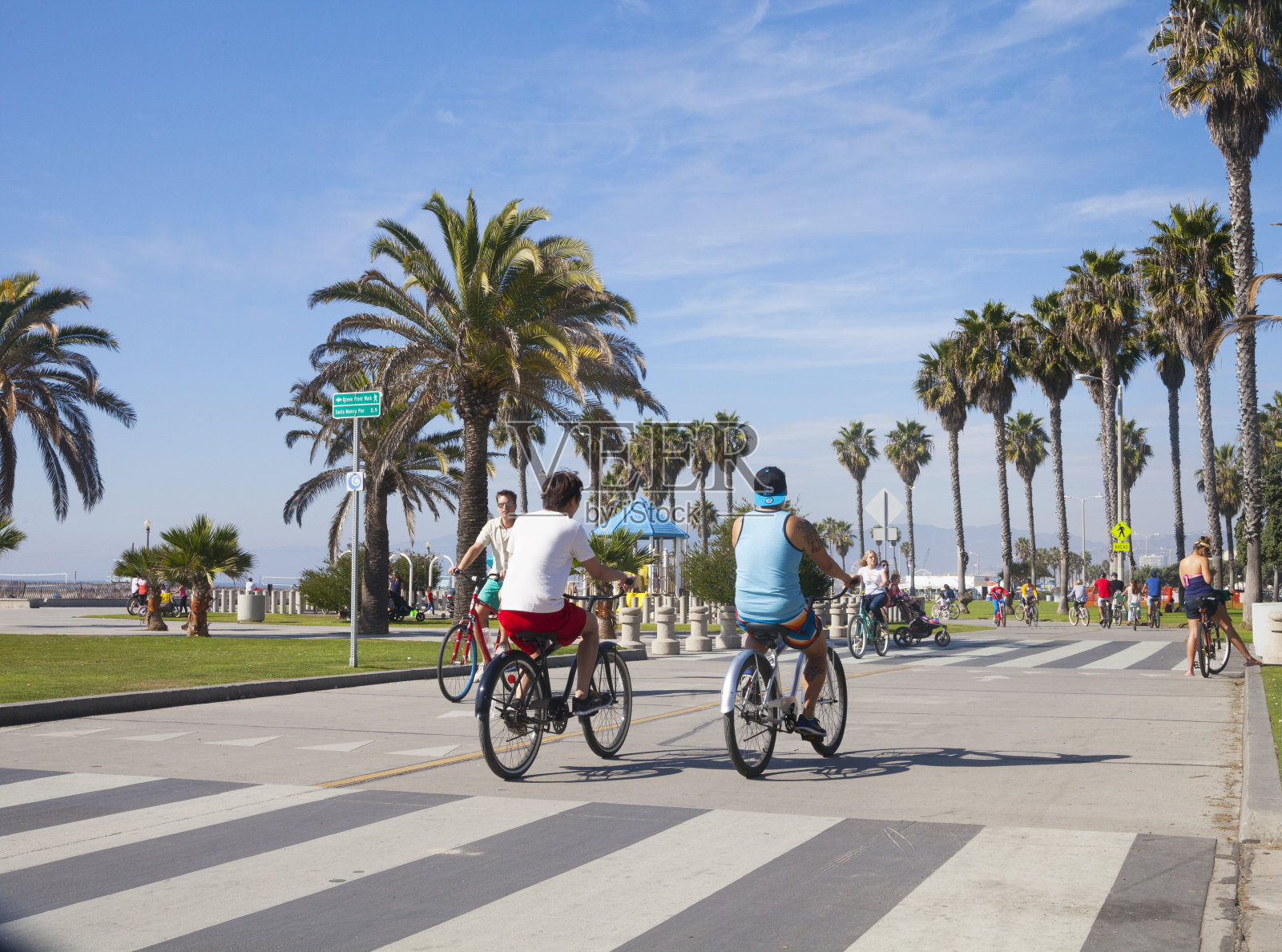 圣莫尼卡海滩自行车道照片摄影图片