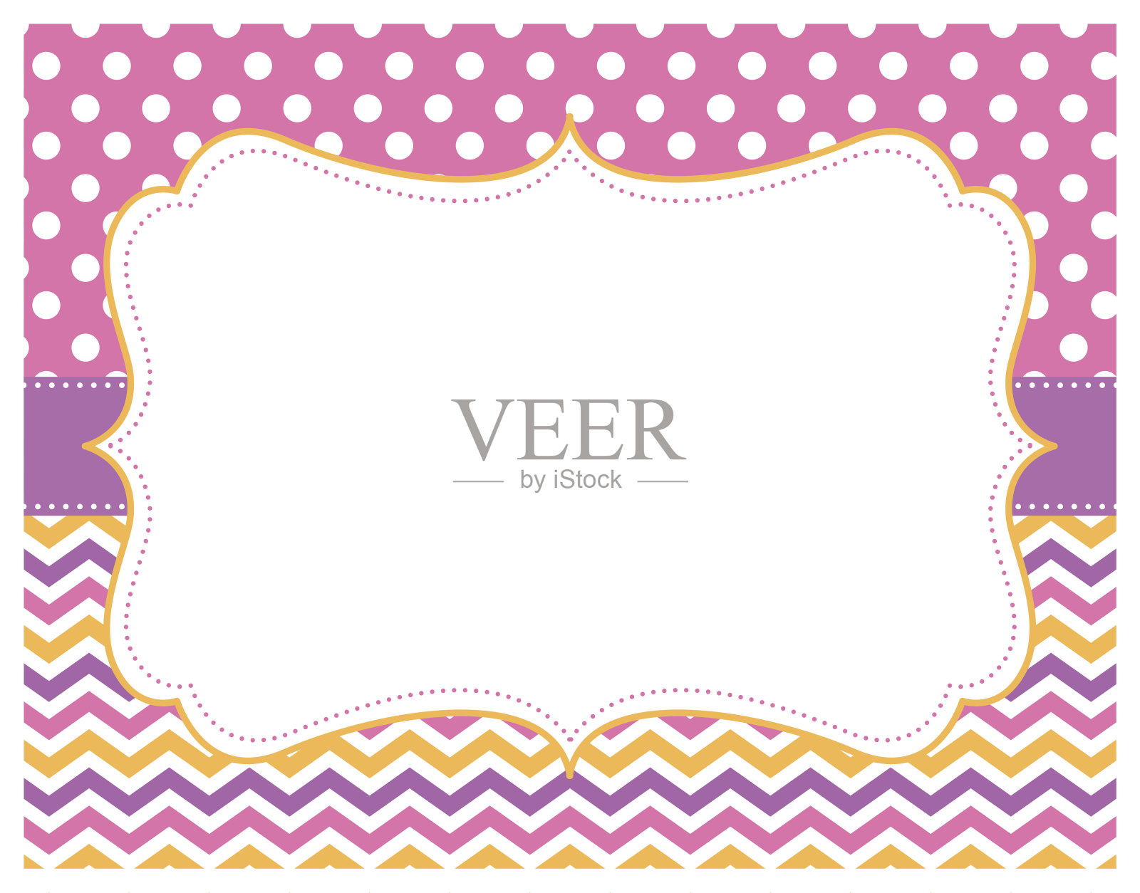 雪弗龙圆点粉红色紫色黄色背景插画图片素材