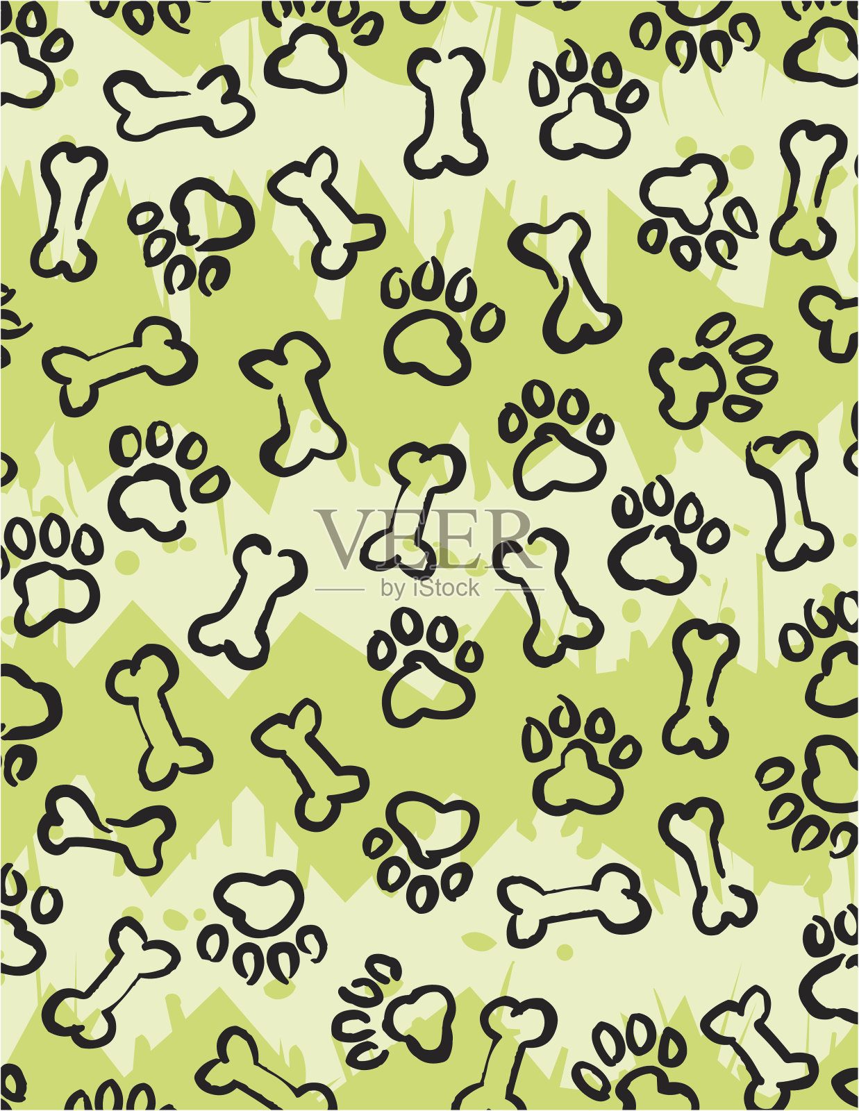 爪子和骨头背景I插画图片素材