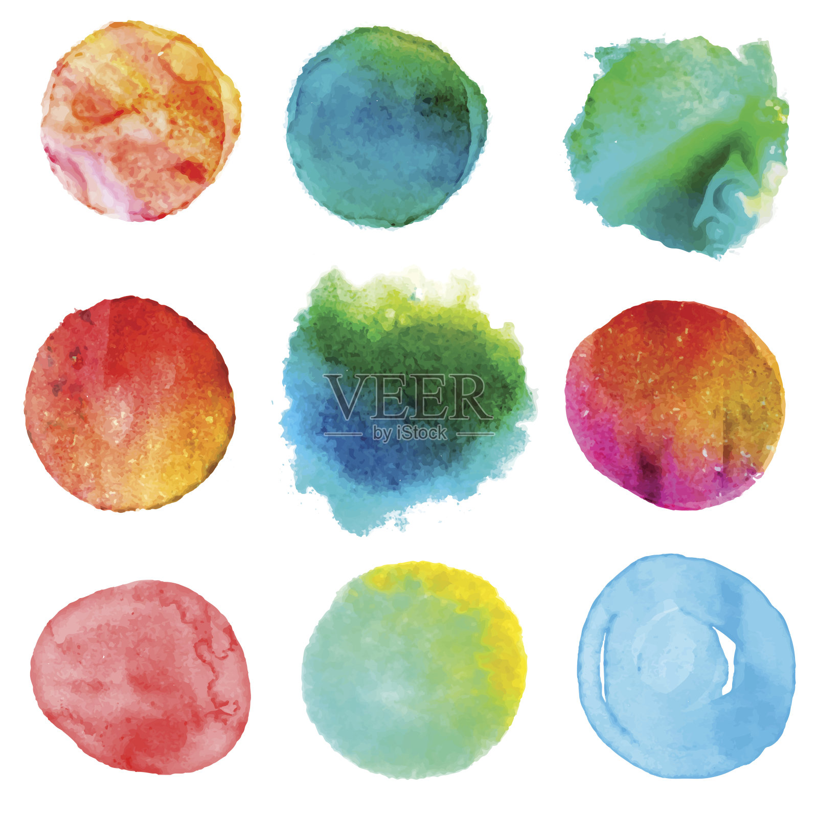 丰富多彩的画笔描边插画图片素材