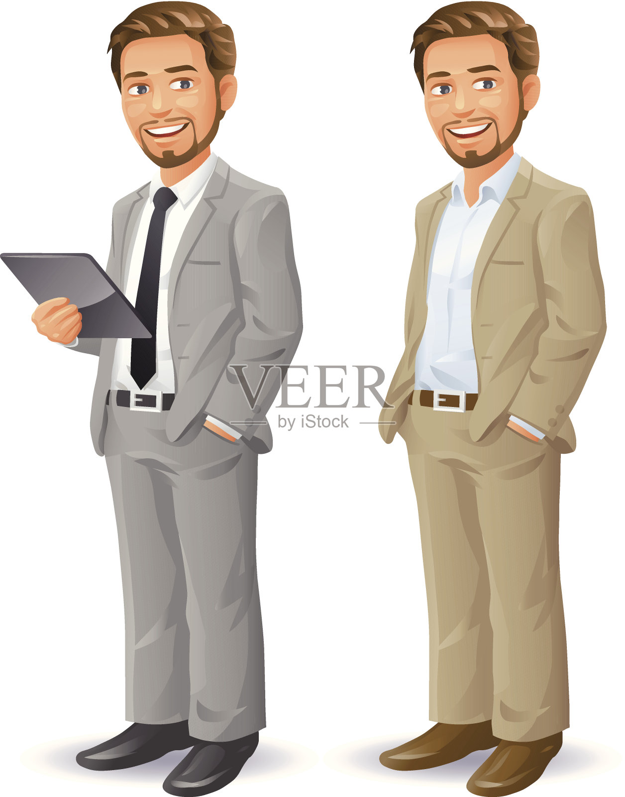 留着胡子的年轻商人设计元素图片