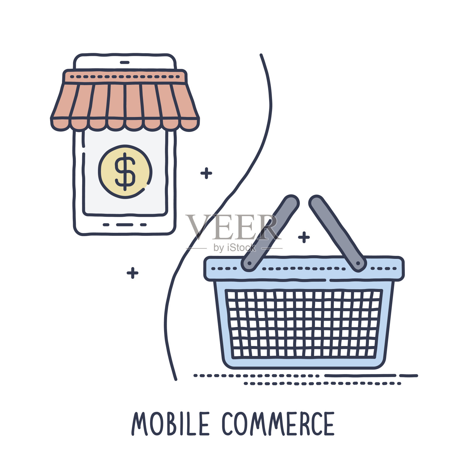 移动商务插画图片素材