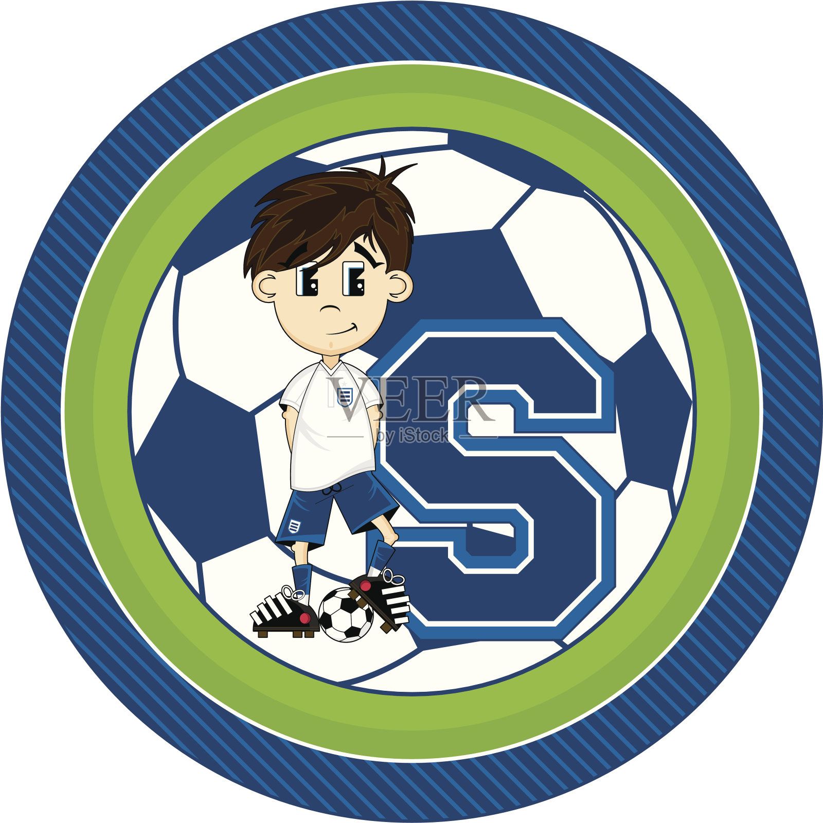 卡通足球男孩学习插图插画图片素材