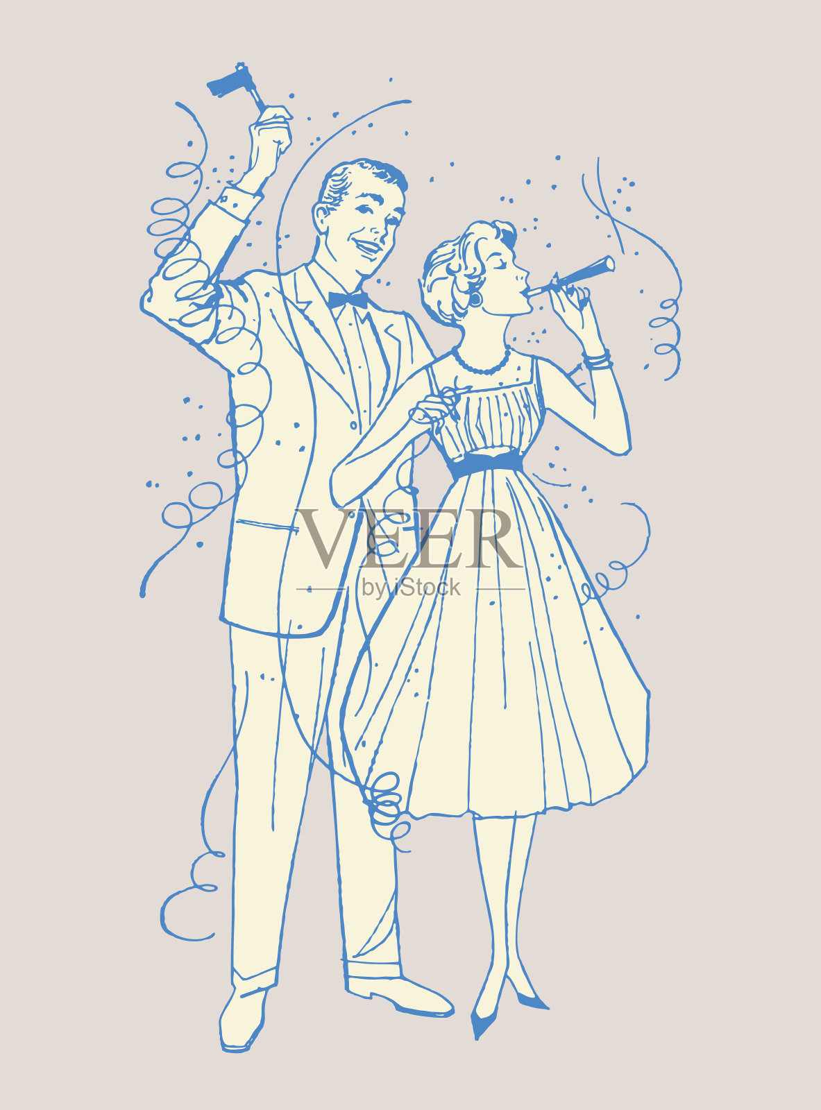 夫妇庆祝插画图片素材