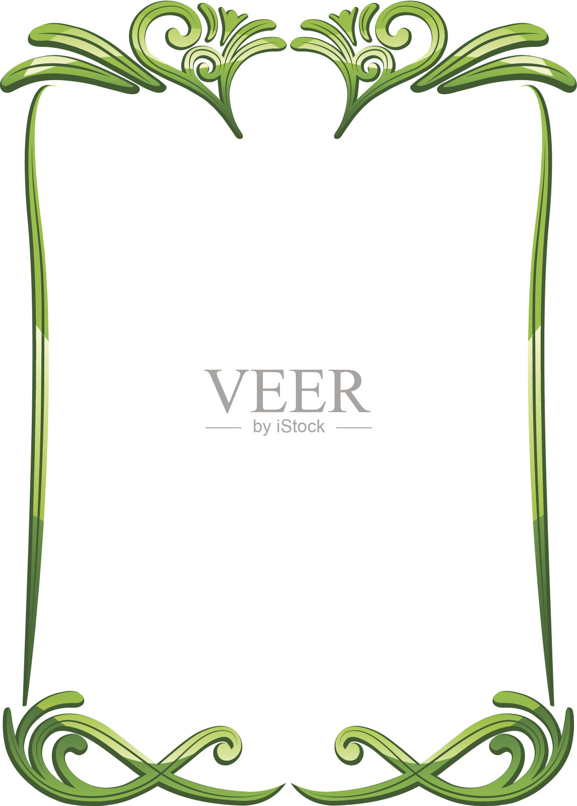 向量装饰复古绿色框架01插画图片素材