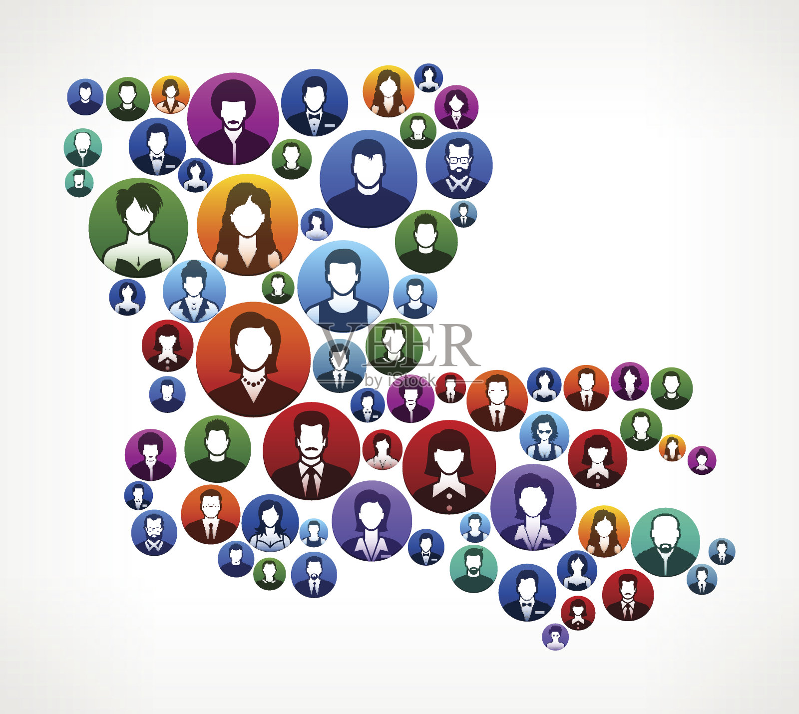 路易斯安那州人民面临社区和交流模式。插画图片素材