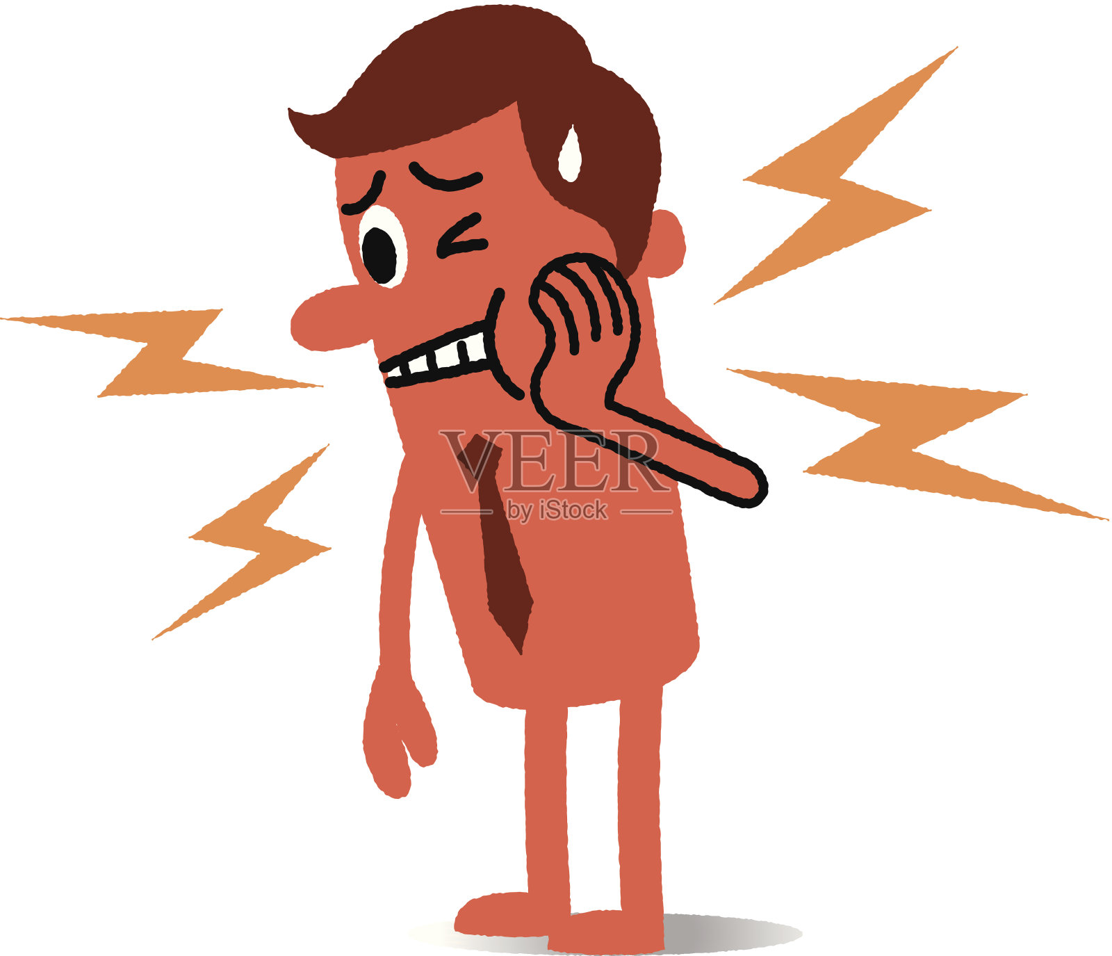 牙齿疼痛插画图片素材