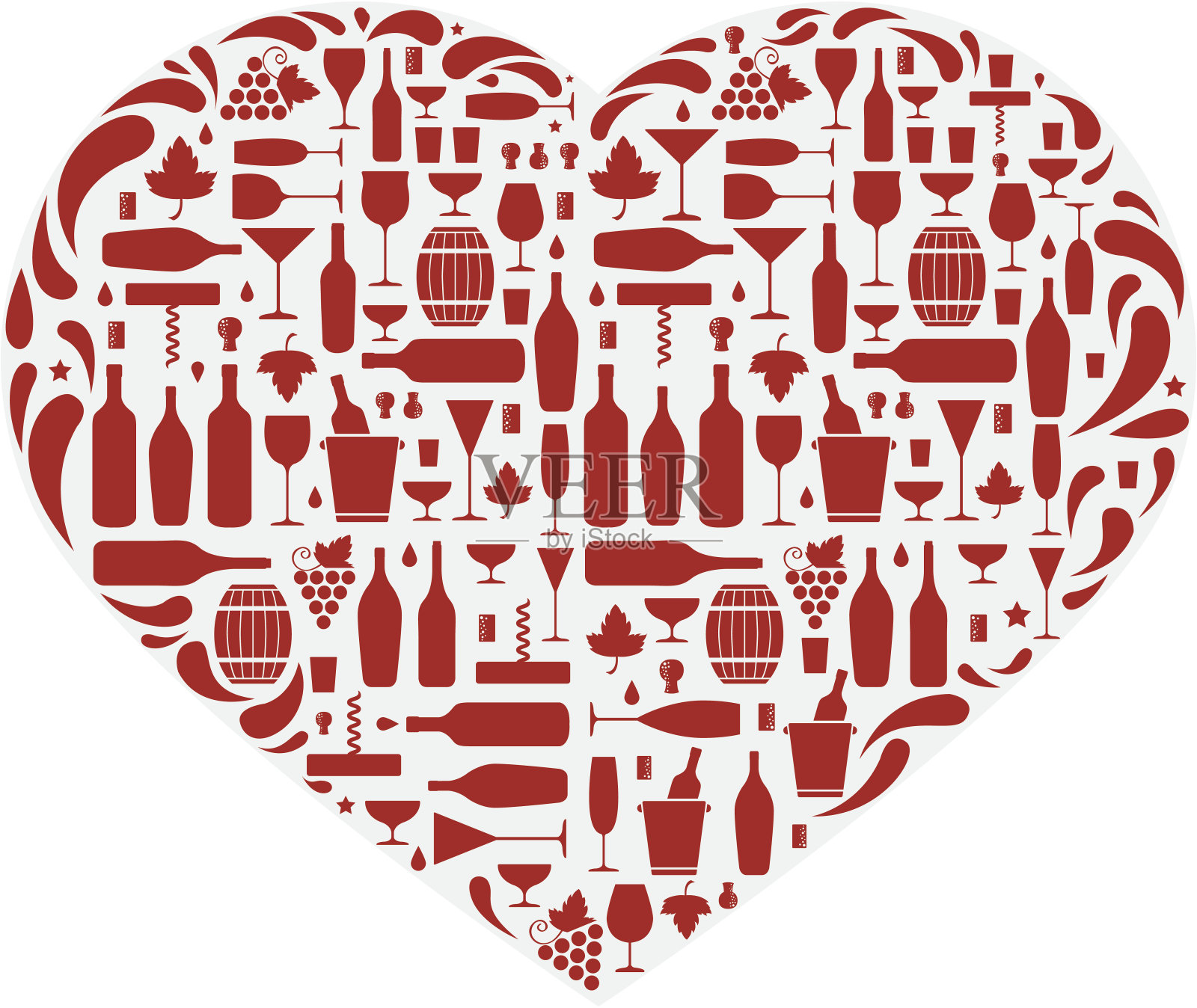 爱葡萄酒插画图片素材