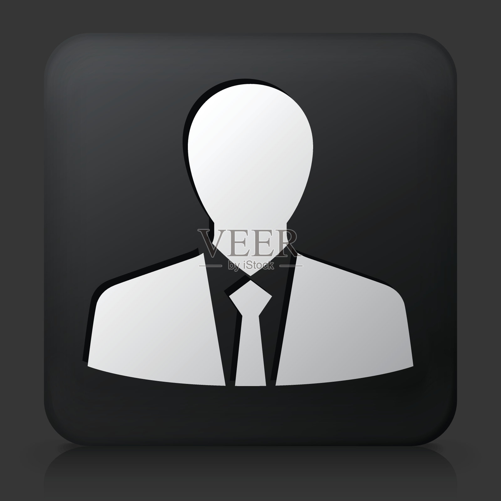 黑色方形按钮与busiensman图标设计元素图片